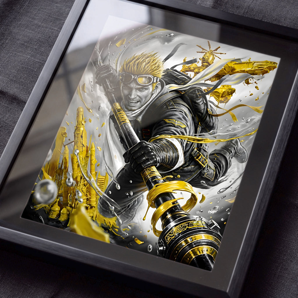 Cid Highwind Art Print – Monochrome Horizon Edition | Final Fantasy VII Fine Art
