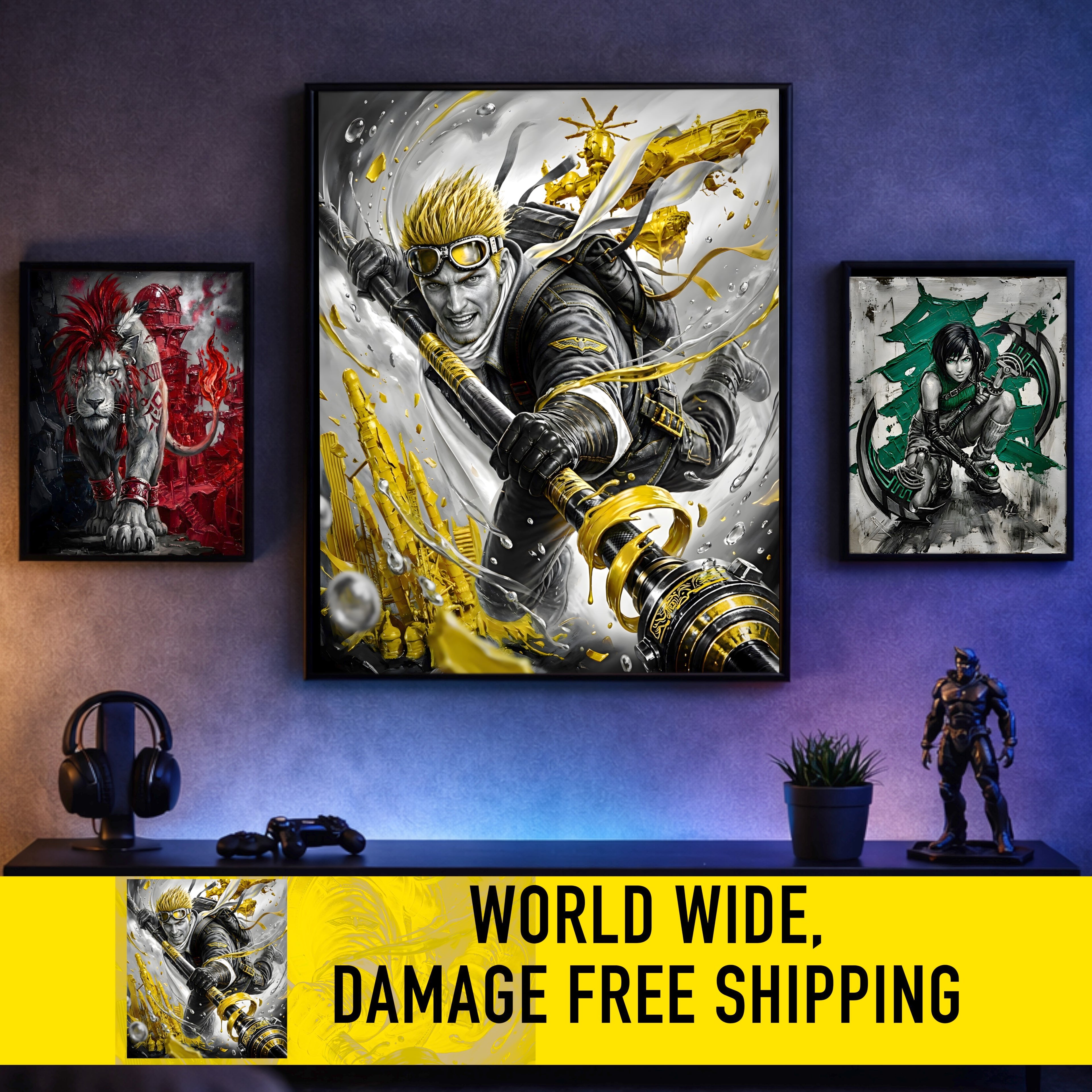 Cid Highwind Art Print – Monochrome Horizon Edition | Final Fantasy VII Fine Art