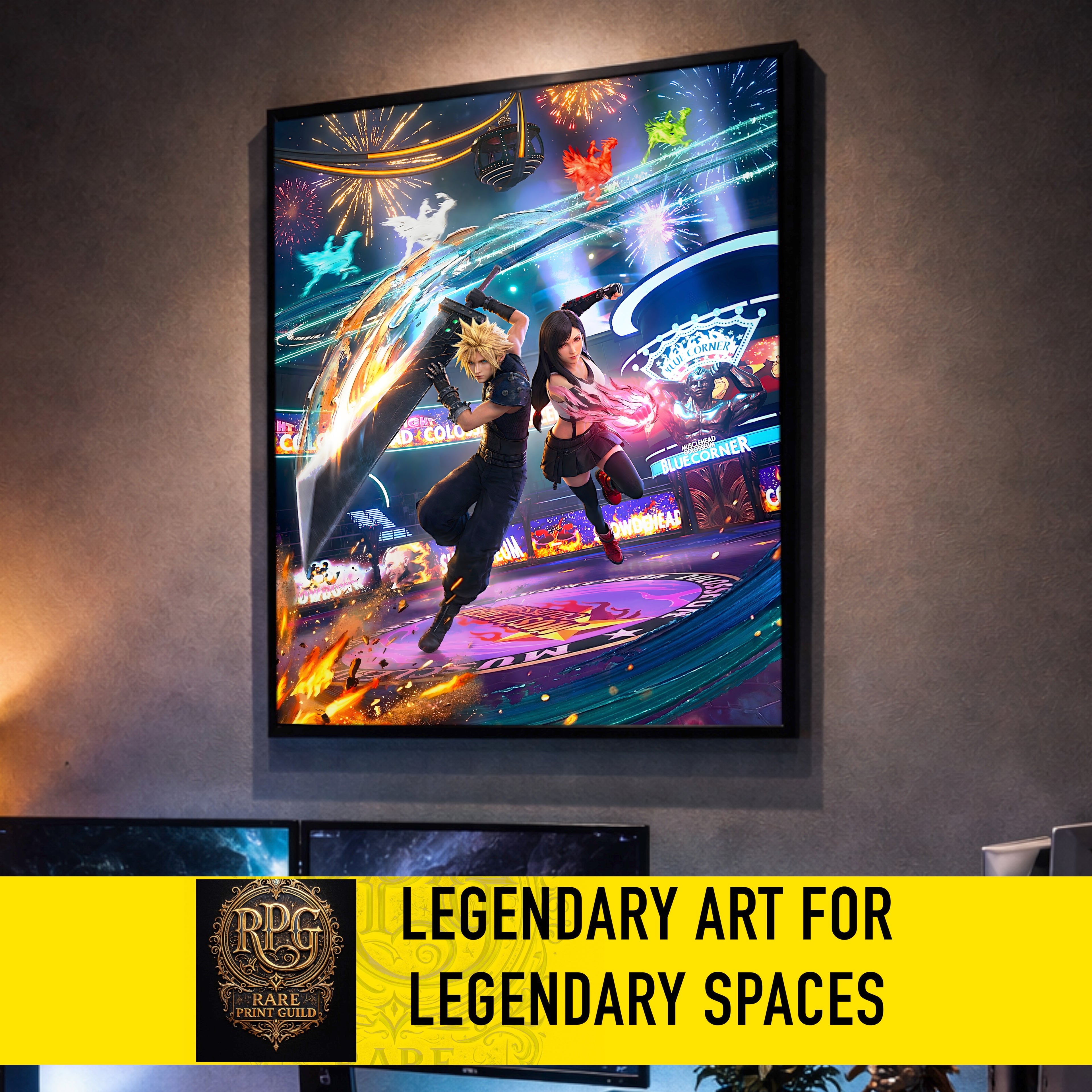 Cloud and Tifa Art Print | Final Fantasy VII Wall Art | FF7 Remake Rebirth Poster | JRPG Romance Artwork | Gamer Decor