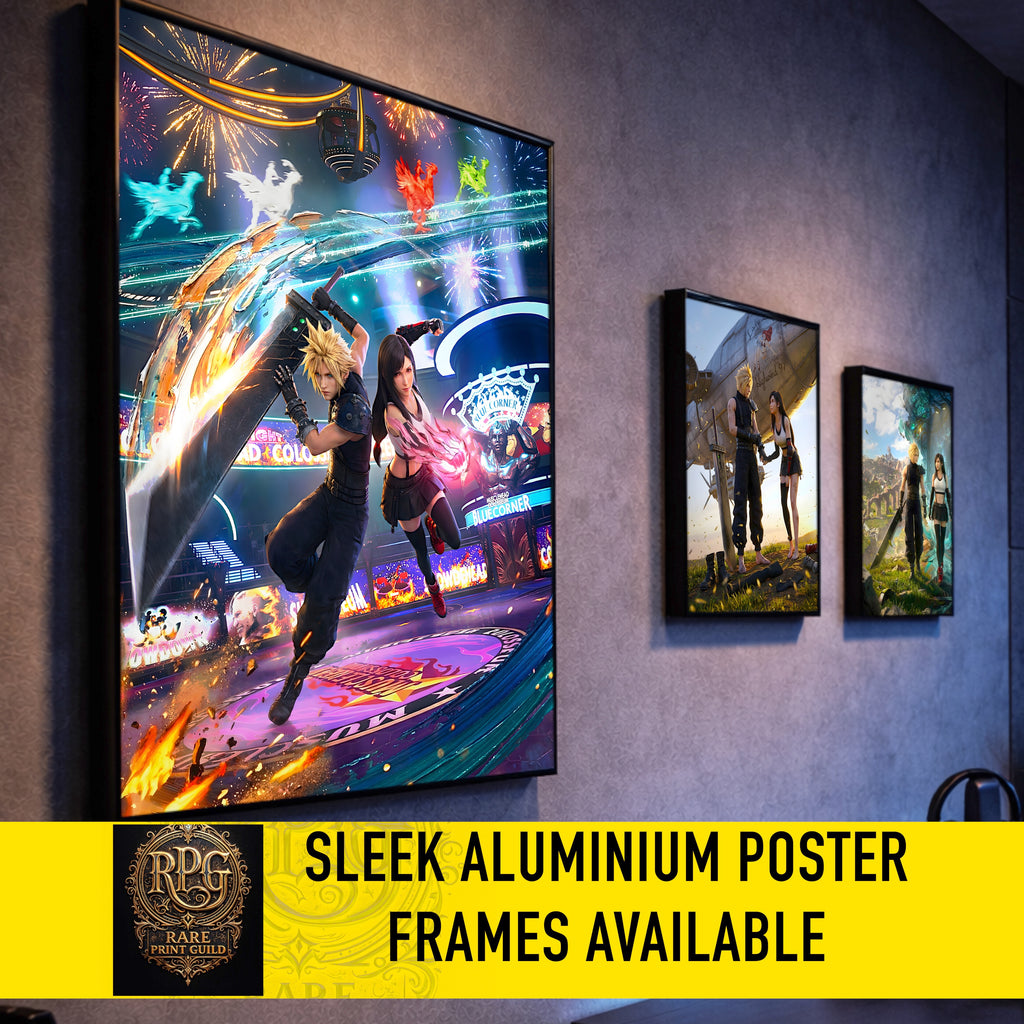 Cloud and Tifa Art Print | Final Fantasy VII Wall Art | FF7 Remake Rebirth Poster | JRPG Romance Artwork | Gamer Decor