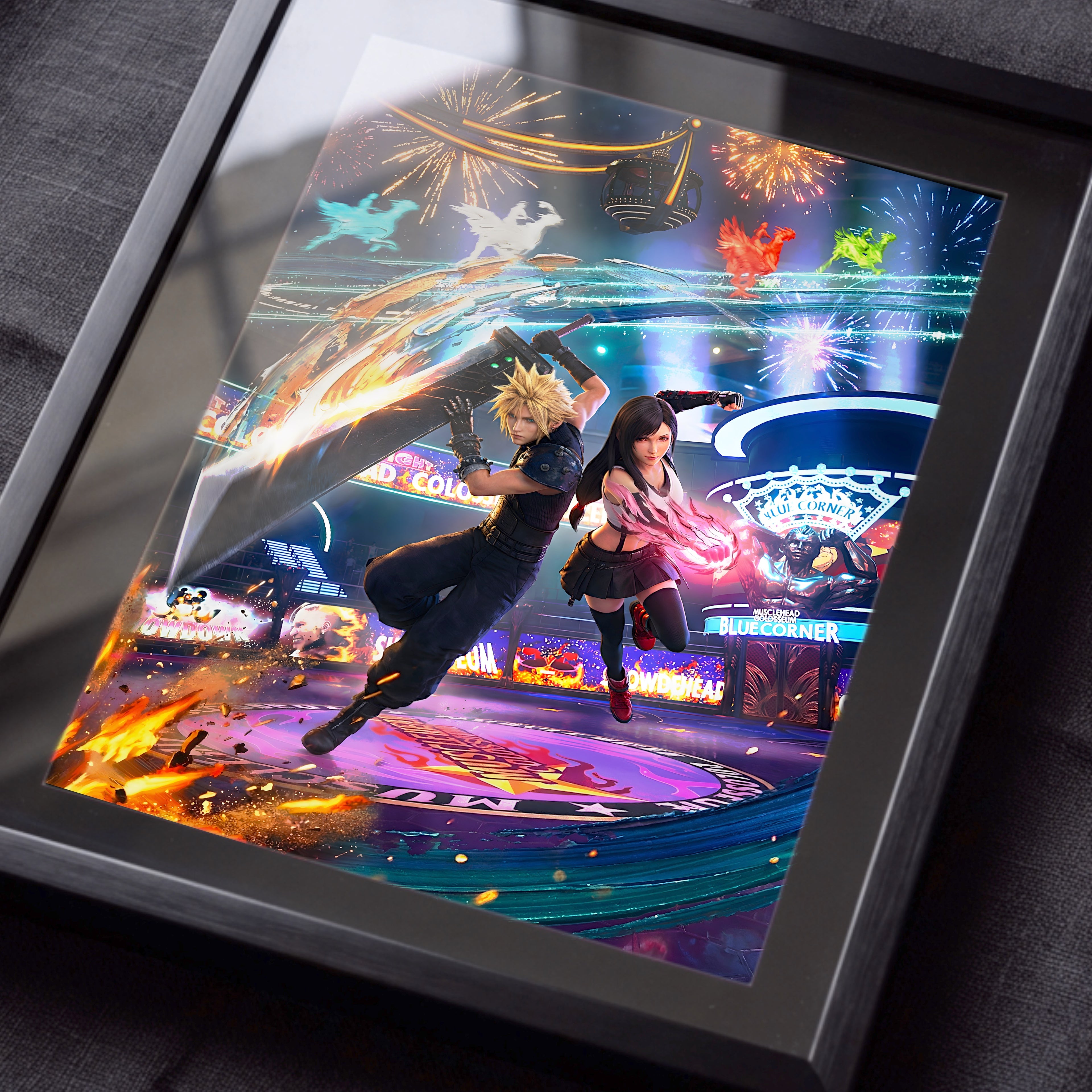 Cloud and Tifa Art Print | Final Fantasy VII Wall Art | FF7 Remake Rebirth Poster | JRPG Romance Artwork | Gamer Decor