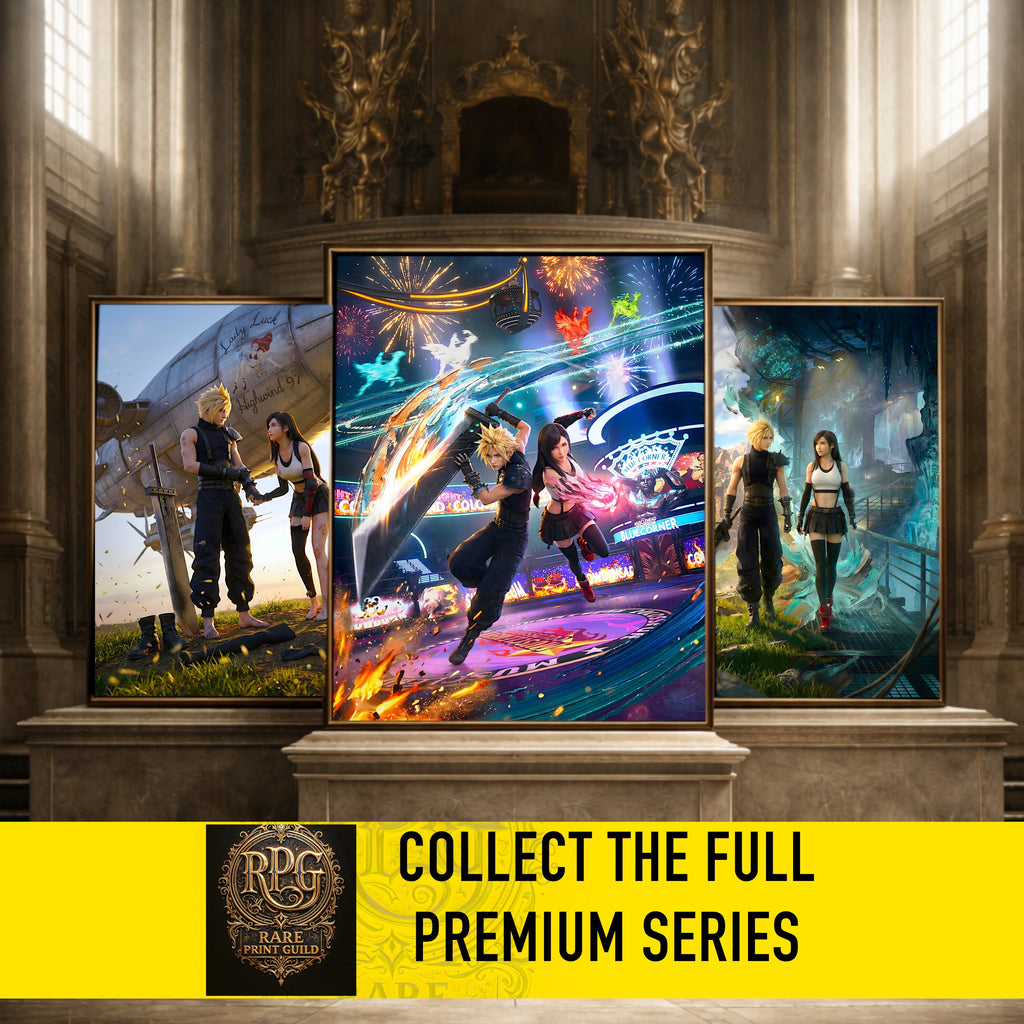 Cloud and Tifa Art Print | Final Fantasy VII Wall Art | FF7 Remake Rebirth Poster | JRPG Romance Artwork | Gamer Decor