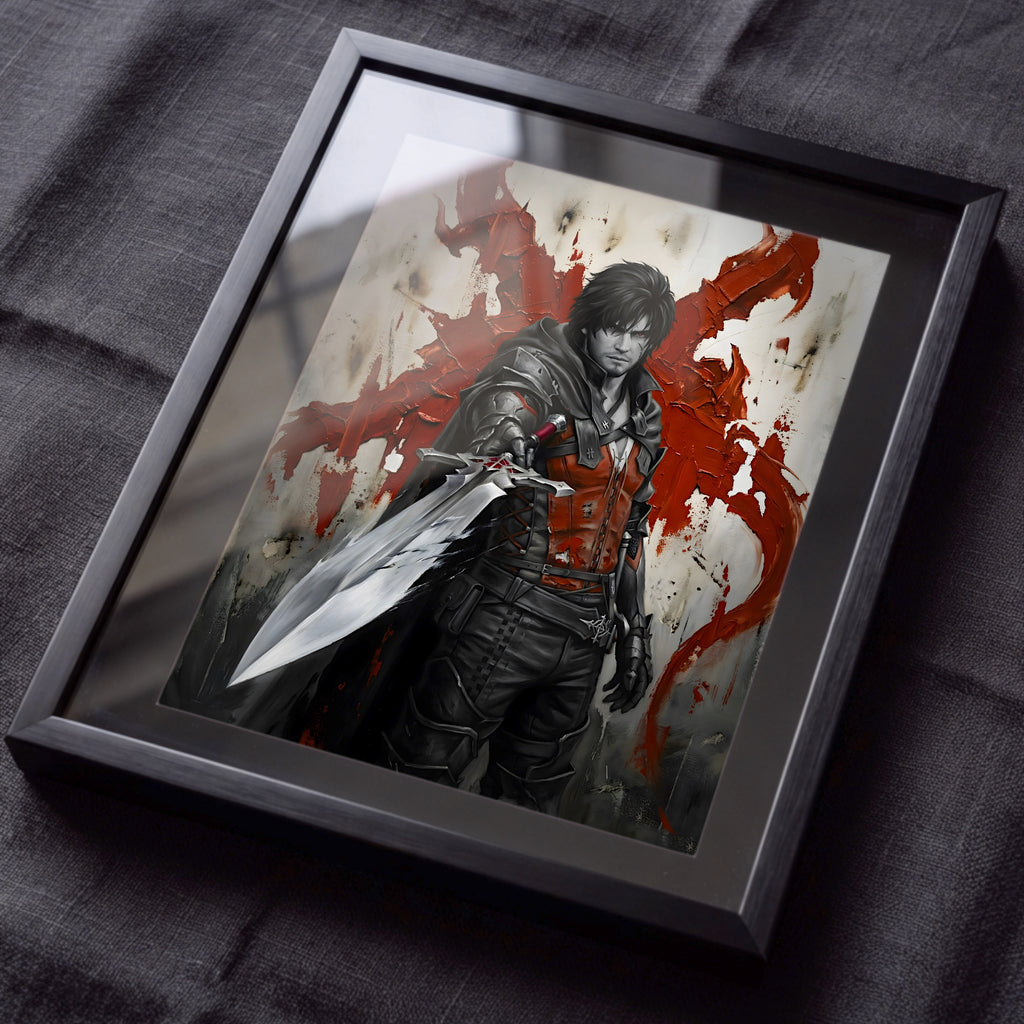 Clive Rosfield Monochrome Art Print | Final Fantasy XVI Poster | FF16 Clive Rosfield Wall Art
