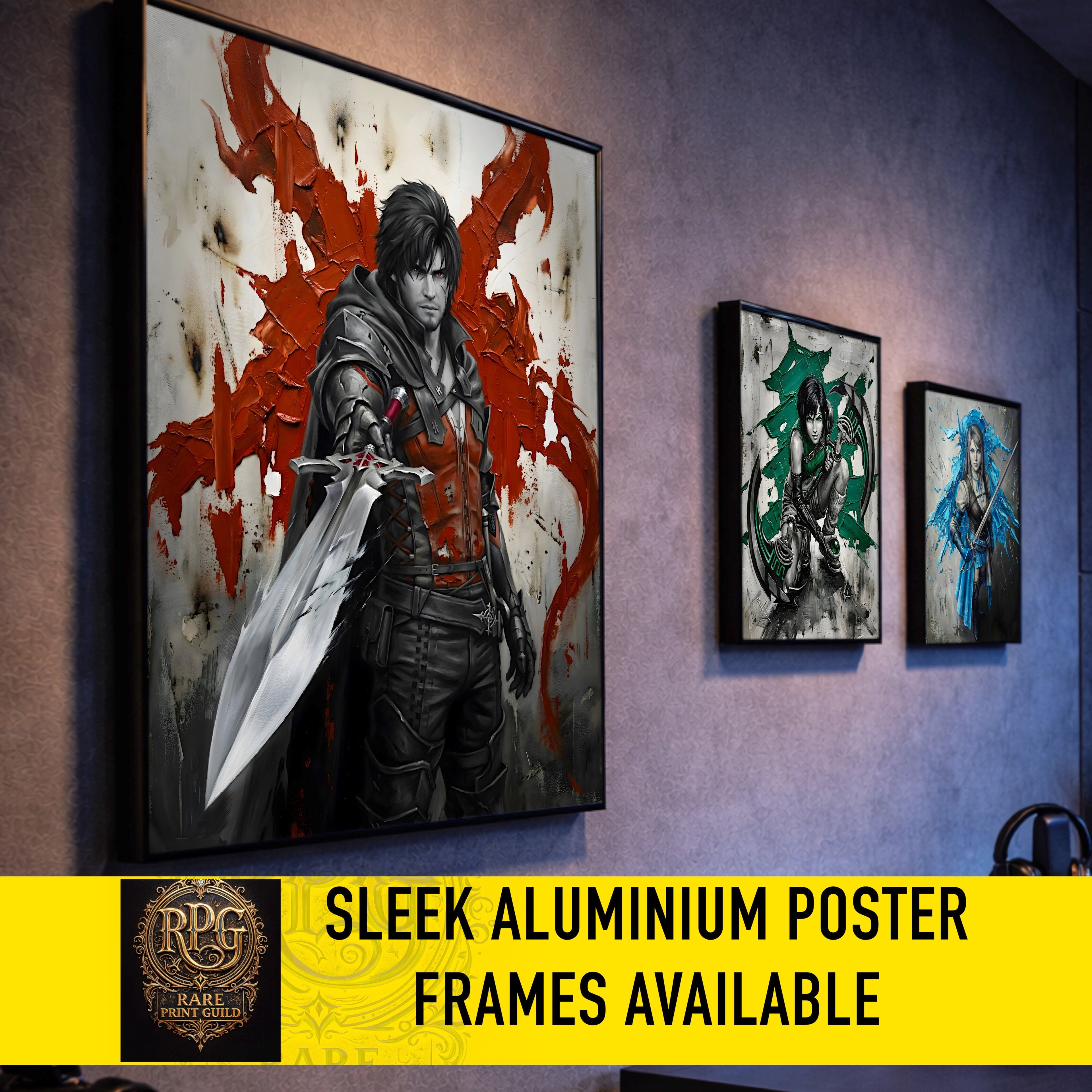 Clive Rosfield Monochrome Art Print | Final Fantasy XVI Poster | FF16 Clive Rosfield Wall Art