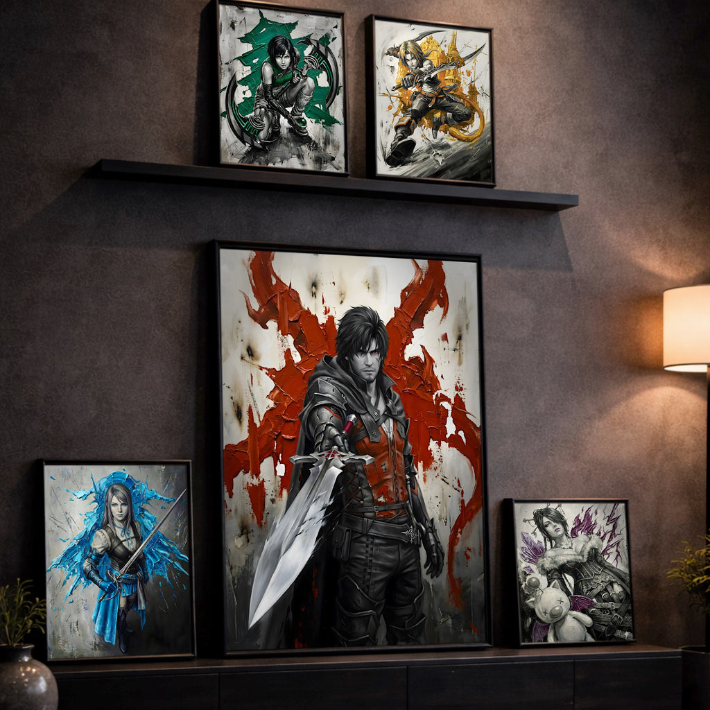 Clive Rosfield Monochrome Art Print | Final Fantasy XVI Poster | FF16 Clive Rosfield Wall Art