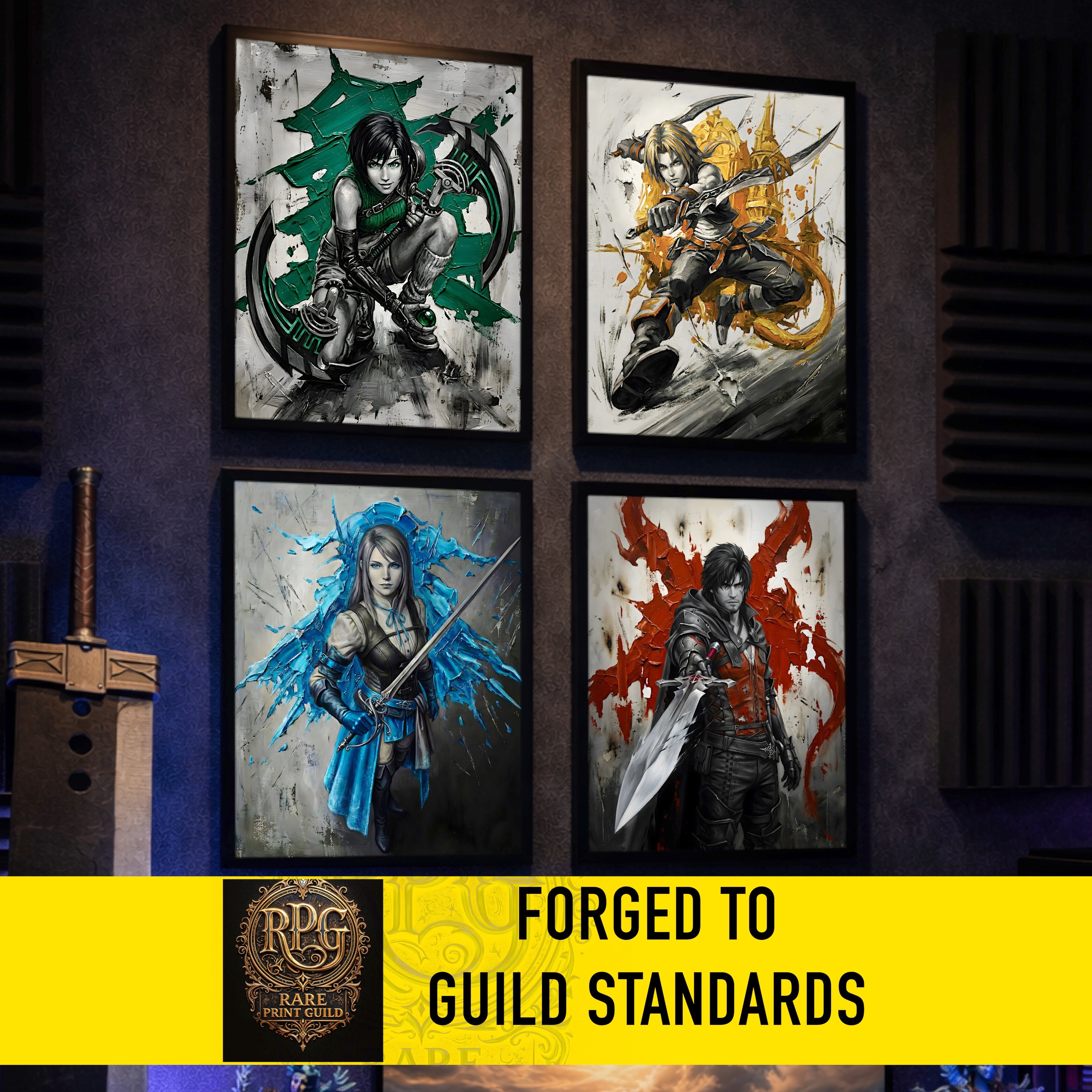 Clive Rosfield Monochrome Art Print | Final Fantasy XVI Poster | FF16 Clive Rosfield Wall Art