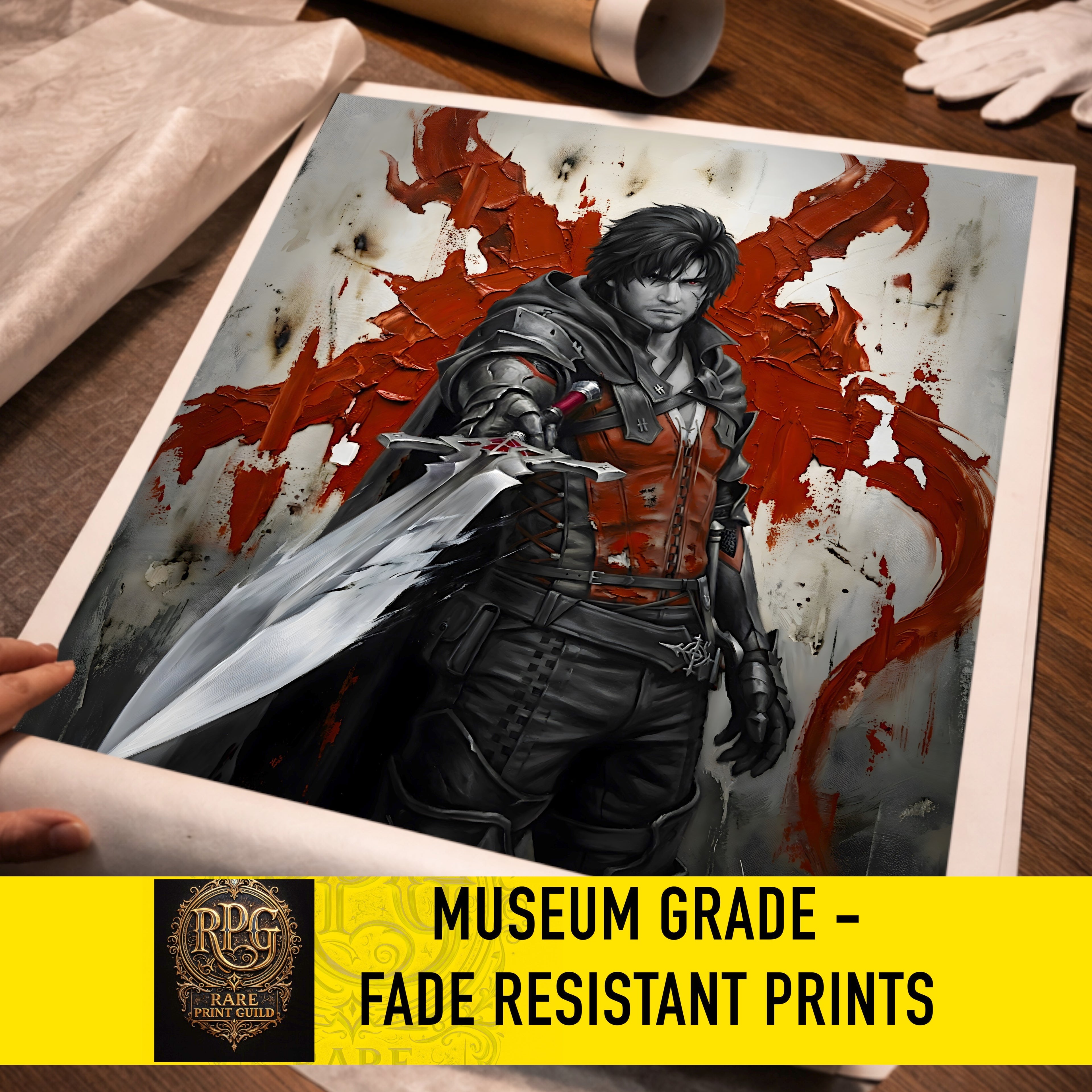 Clive Rosfield Monochrome Art Print | Final Fantasy XVI Poster | FF16 Clive Rosfield Wall Art