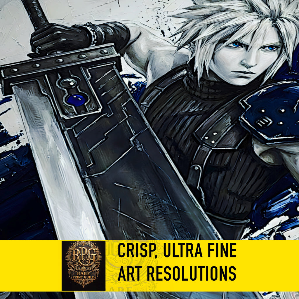Cloud Strife Monochrome Art Print | Final Fantasy VII Remake & Rebirth Poster | FF7 Cloud Wall Art