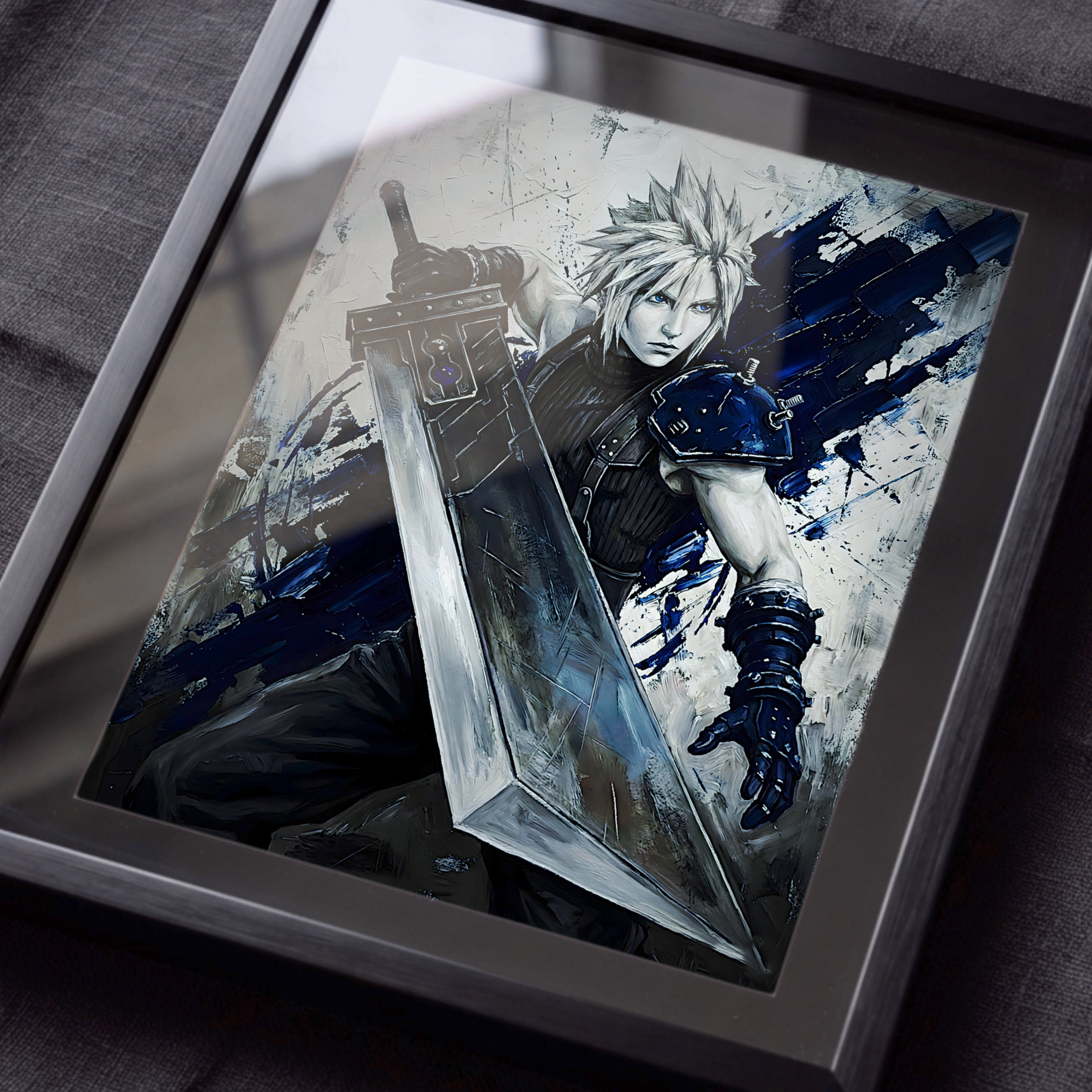Cloud Strife Monochrome Art Print | Final Fantasy VII Remake & Rebirth Poster | FF7 Cloud Wall Art