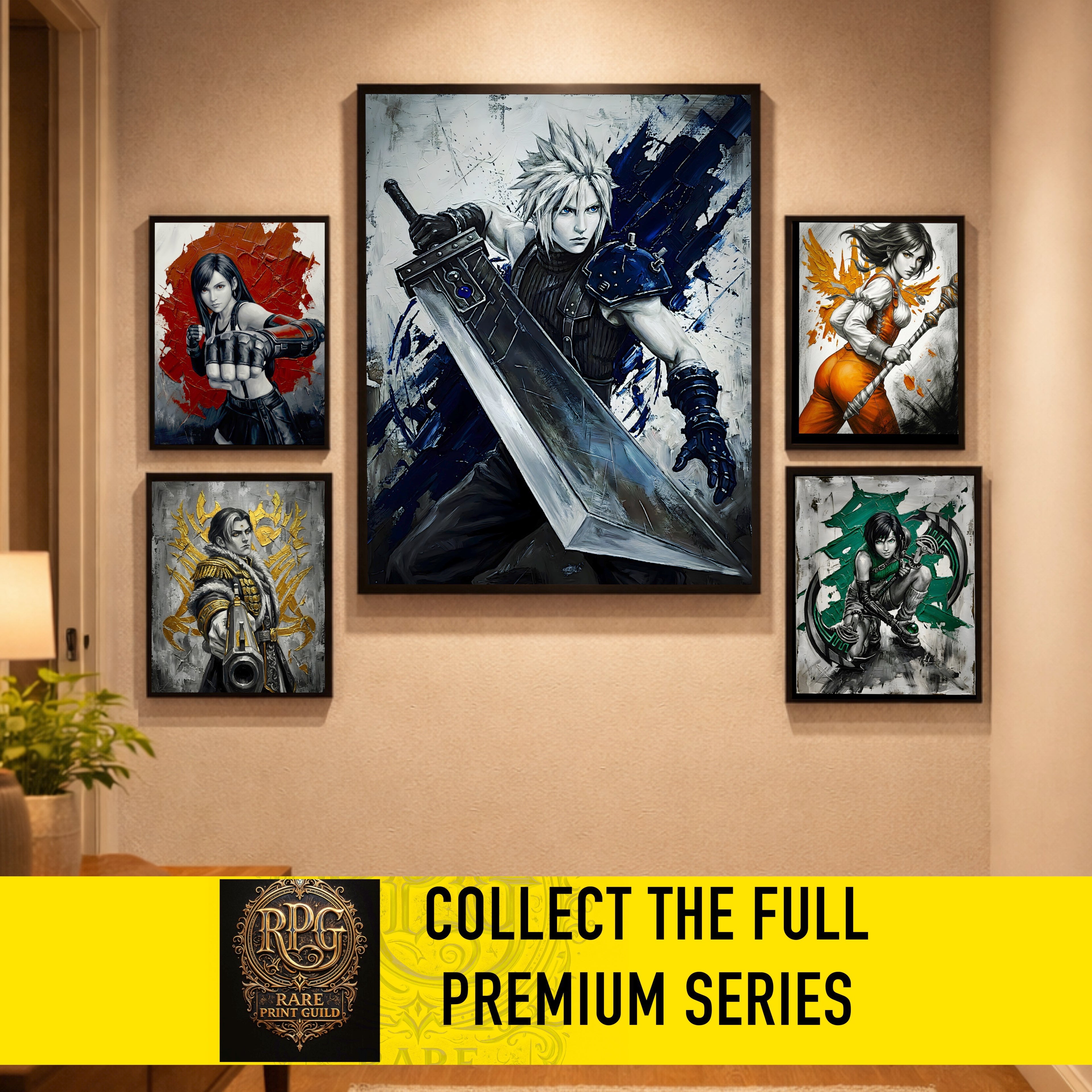 Cloud Strife Monochrome Art Print | Final Fantasy VII Remake & Rebirth Poster | FF7 Cloud Wall Art