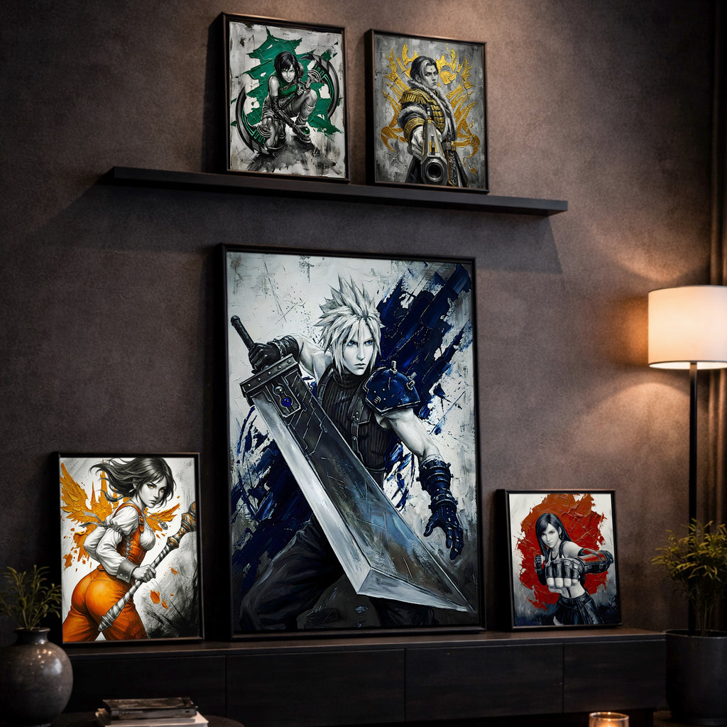 Cloud Strife Monochrome Art Print | Final Fantasy VII Remake & Rebirth Poster | FF7 Cloud Wall Art