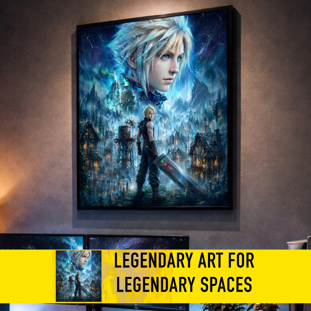 Cloud Strife Story Spirit Print | Final Fantasy VII Fine Art | Nibelheim Spirit Portrait | FFVII Wall Art