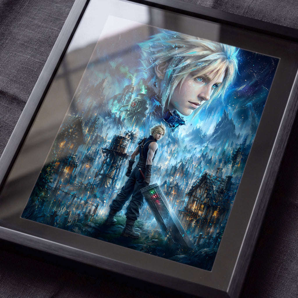 Cloud Strife Story Spirit Print | Final Fantasy VII Fine Art | Nibelheim Spirit Portrait | FFVII Wall Art