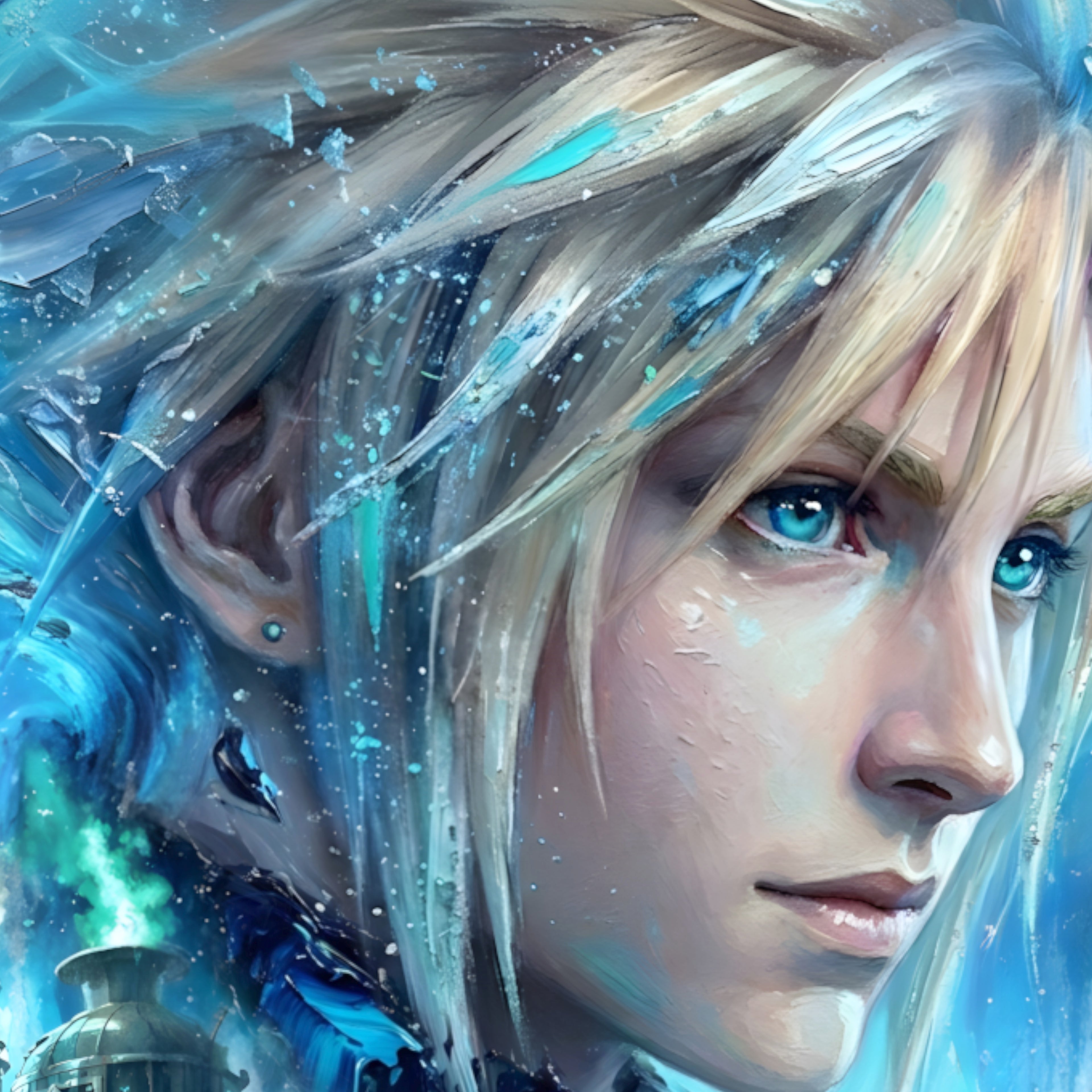 Cloud Strife Story Spirit Print | Final Fantasy VII Fine Art | Nibelheim Spirit Portrait | FFVII Wall Art