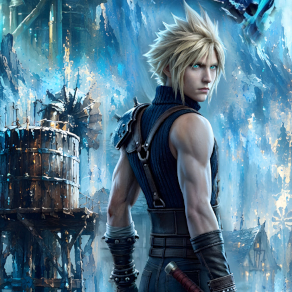 Cloud Strife Story Spirit Print | Final Fantasy VII Fine Art | Nibelheim Spirit Portrait | FFVII Wall Art