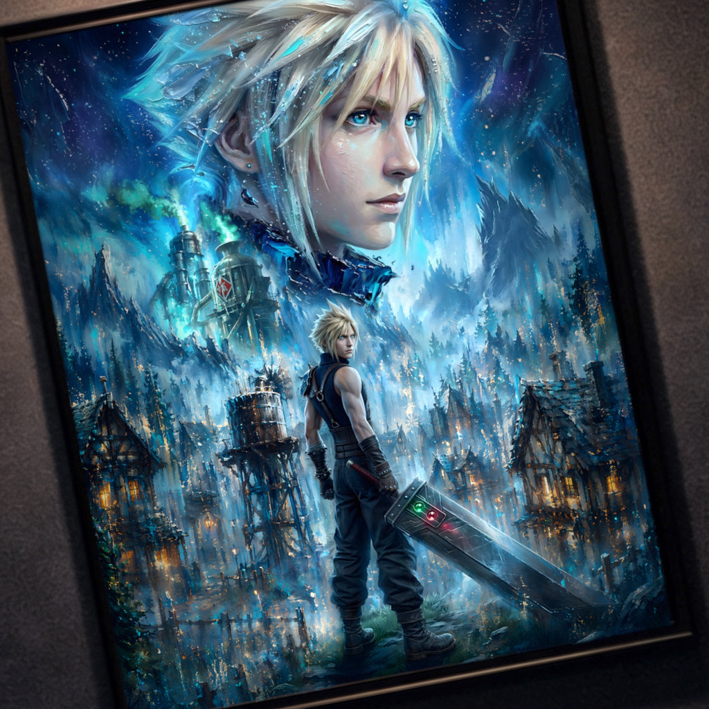 Cloud Strife Story Spirit Print | Final Fantasy VII Fine Art | Nibelheim Spirit Portrait | FFVII Wall Art