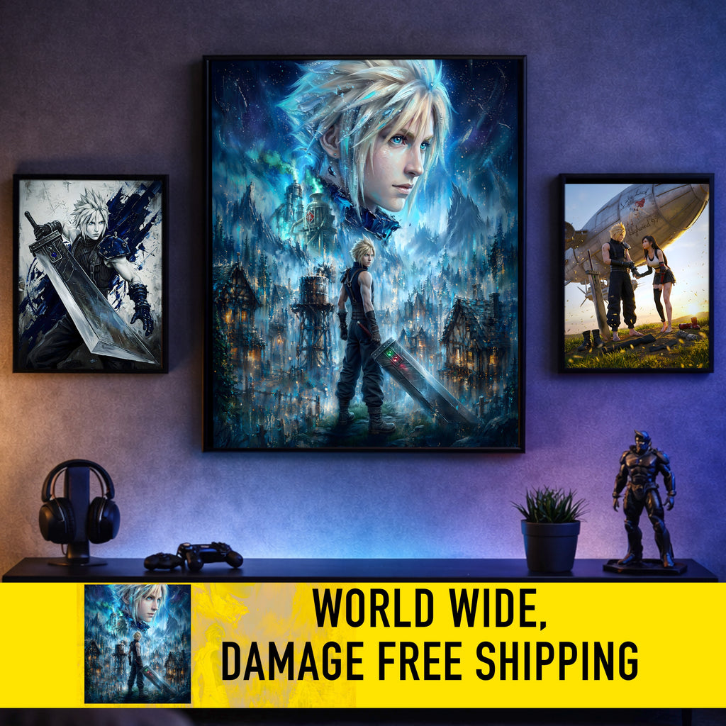 Cloud Strife Story Spirit Print | Final Fantasy VII Fine Art | Nibelheim Spirit Portrait | FFVII Wall Art