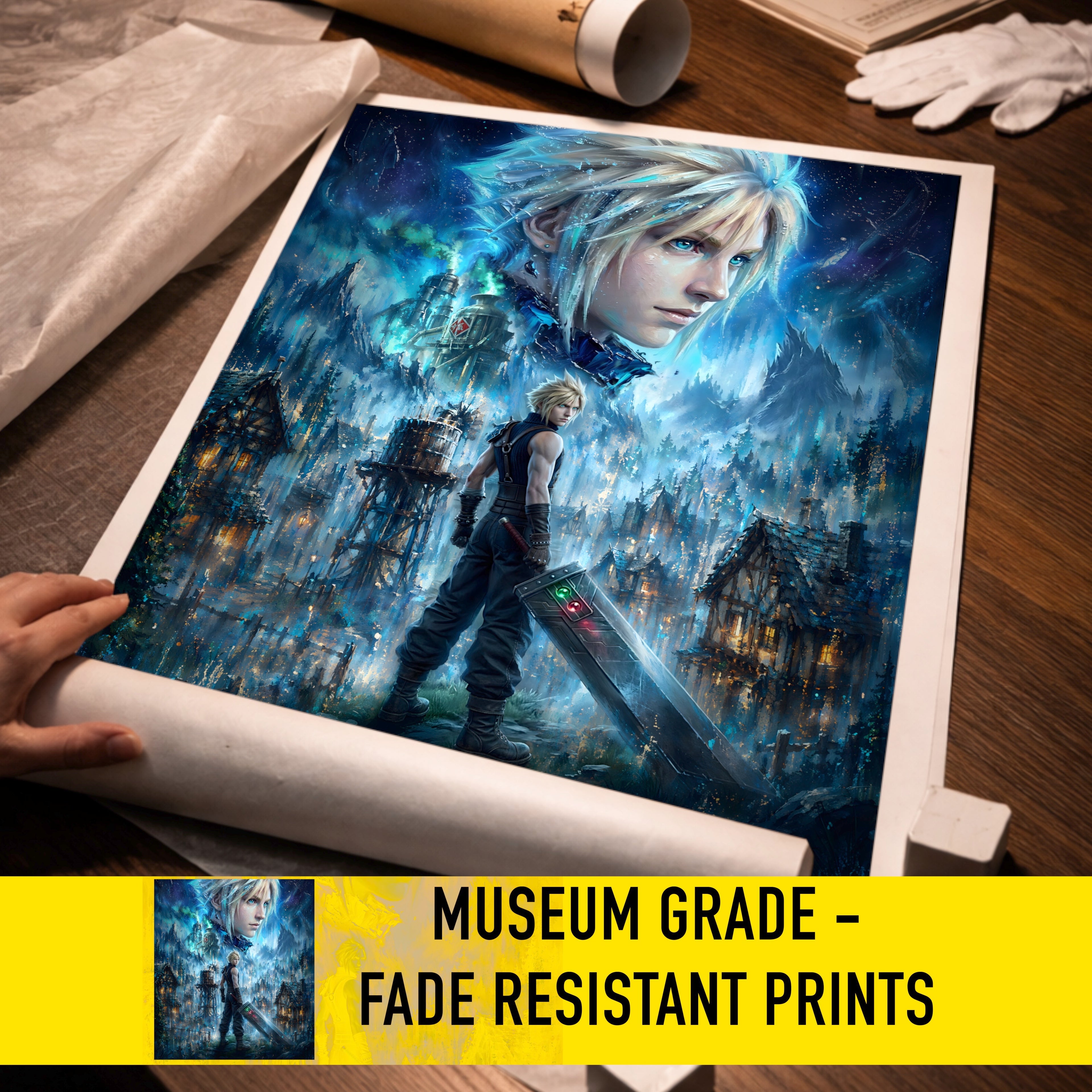 Cloud Strife Story Spirit Print | Final Fantasy VII Fine Art | Nibelheim Spirit Portrait | FFVII Wall Art