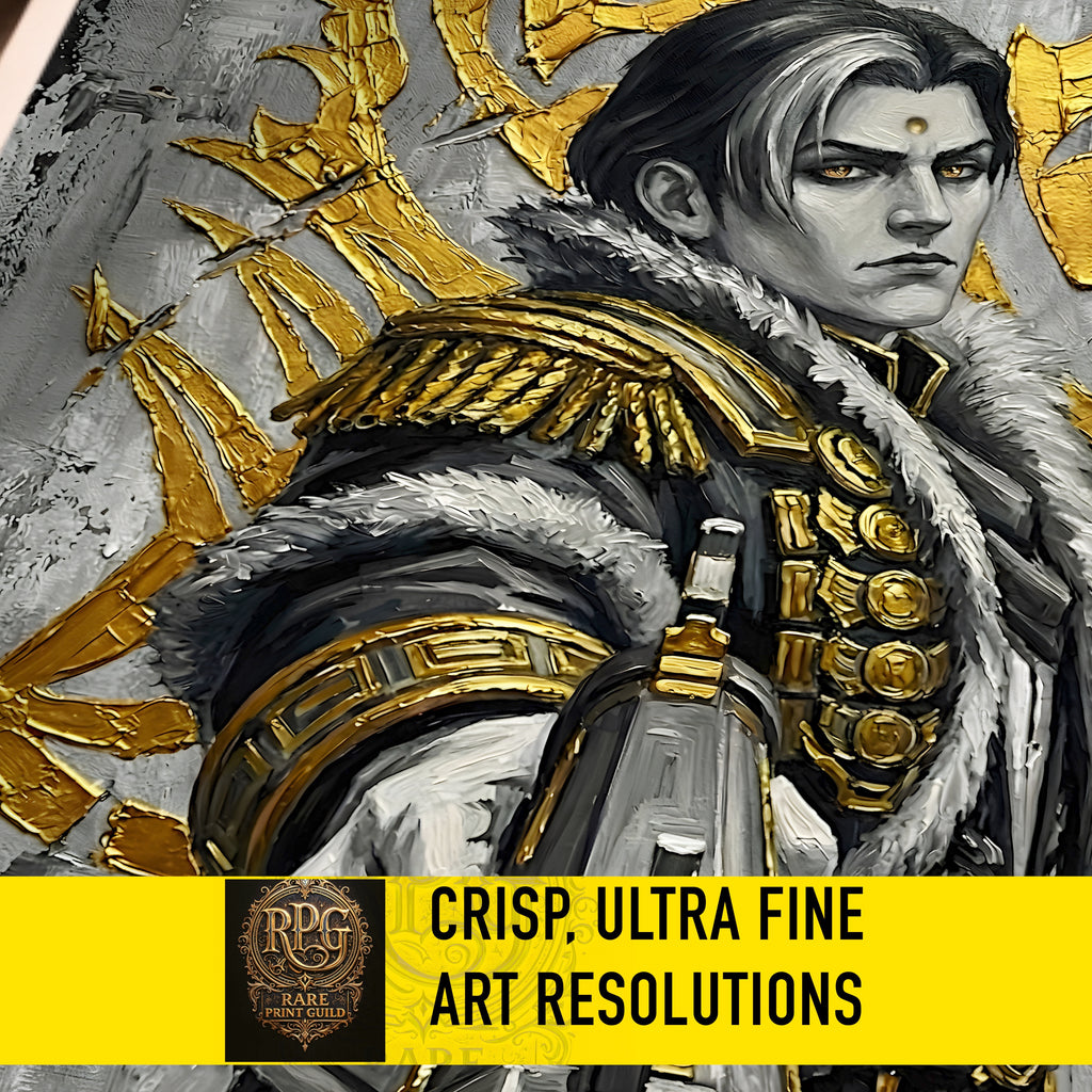 Emet-Selch Monochrome Art Print | Final Fantasy XIV Villain Portrait | Dark Fantasy Luxury Poster