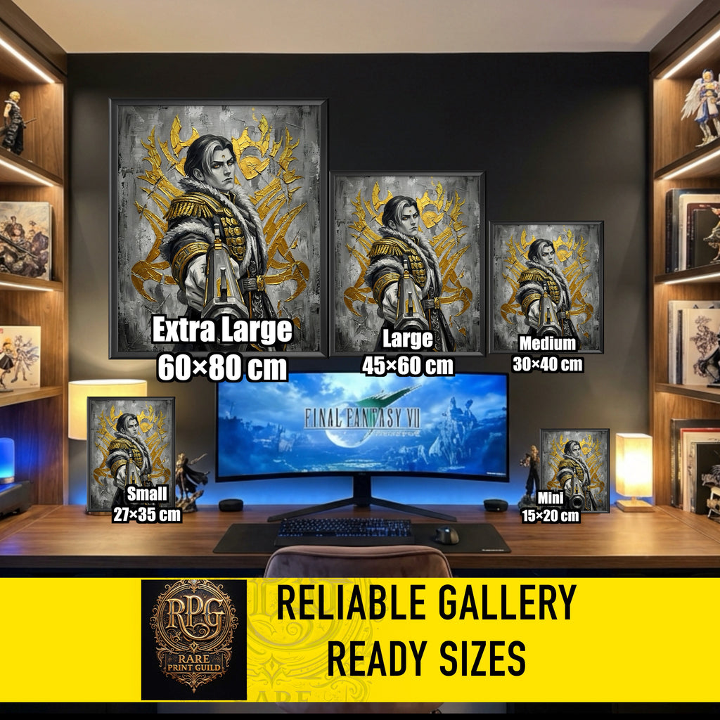 Emet-Selch Monochrome Art Print | Final Fantasy XIV Villain Portrait | Dark Fantasy Luxury Poster