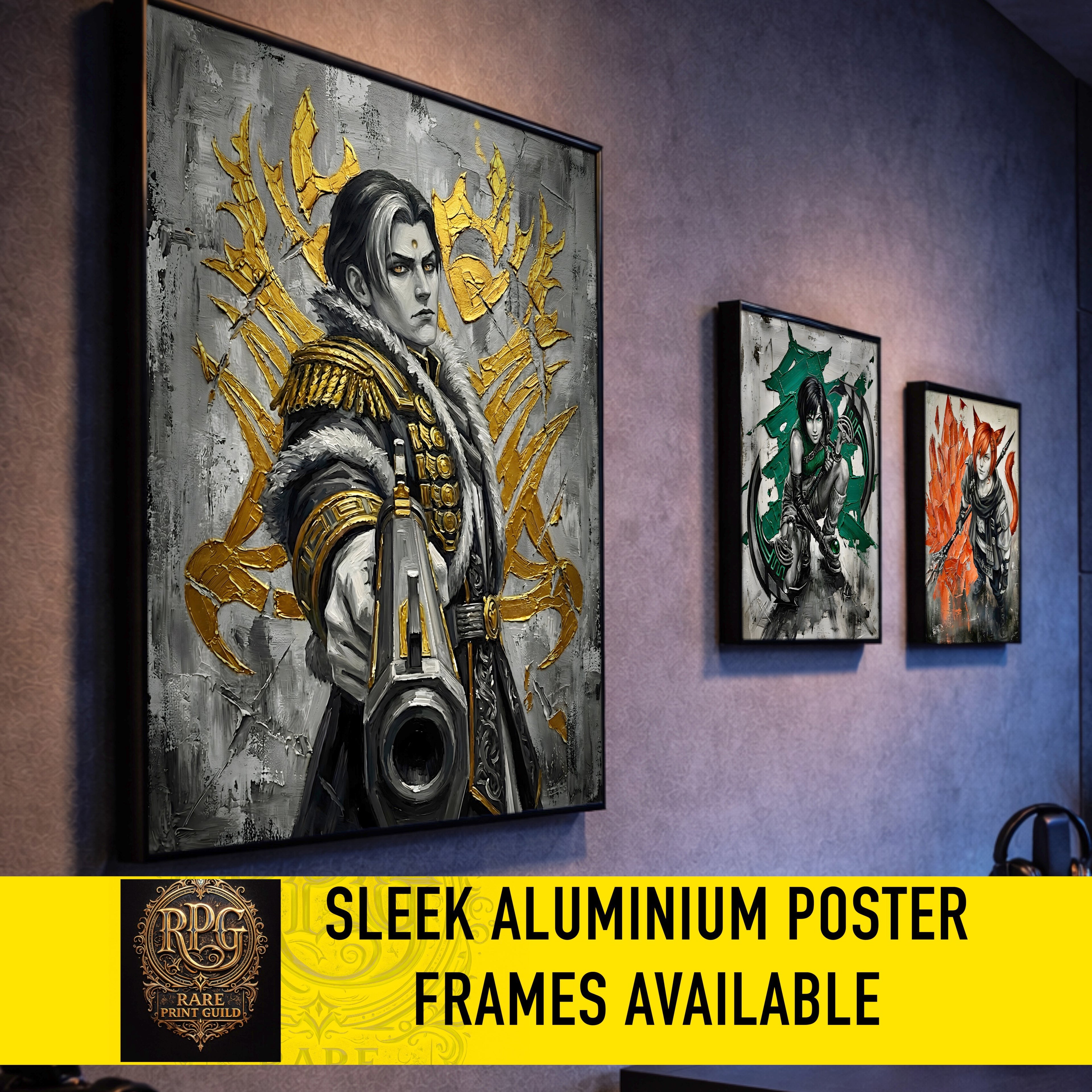 Emet-Selch Monochrome Art Print | Final Fantasy XIV Villain Portrait | Dark Fantasy Luxury Poster