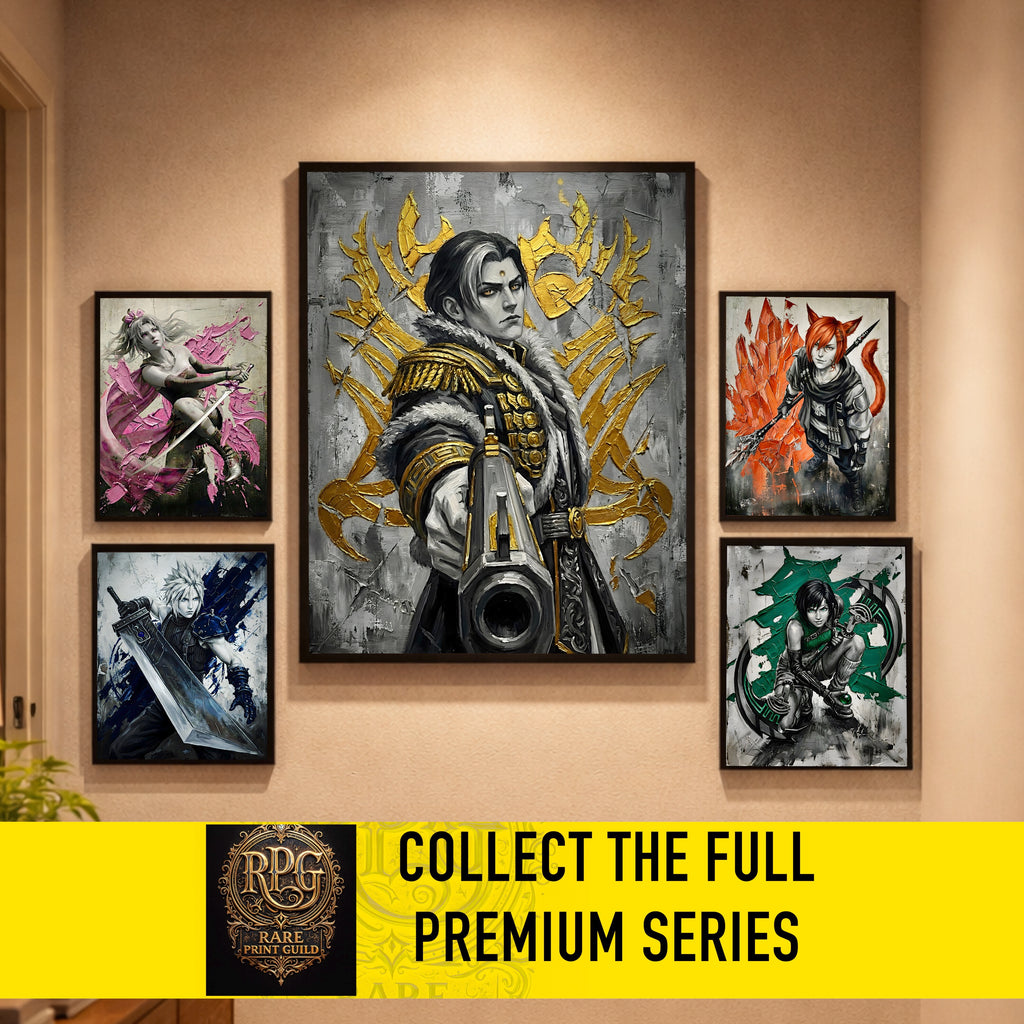 Emet-Selch Monochrome Art Print | Final Fantasy XIV Villain Portrait | Dark Fantasy Luxury Poster