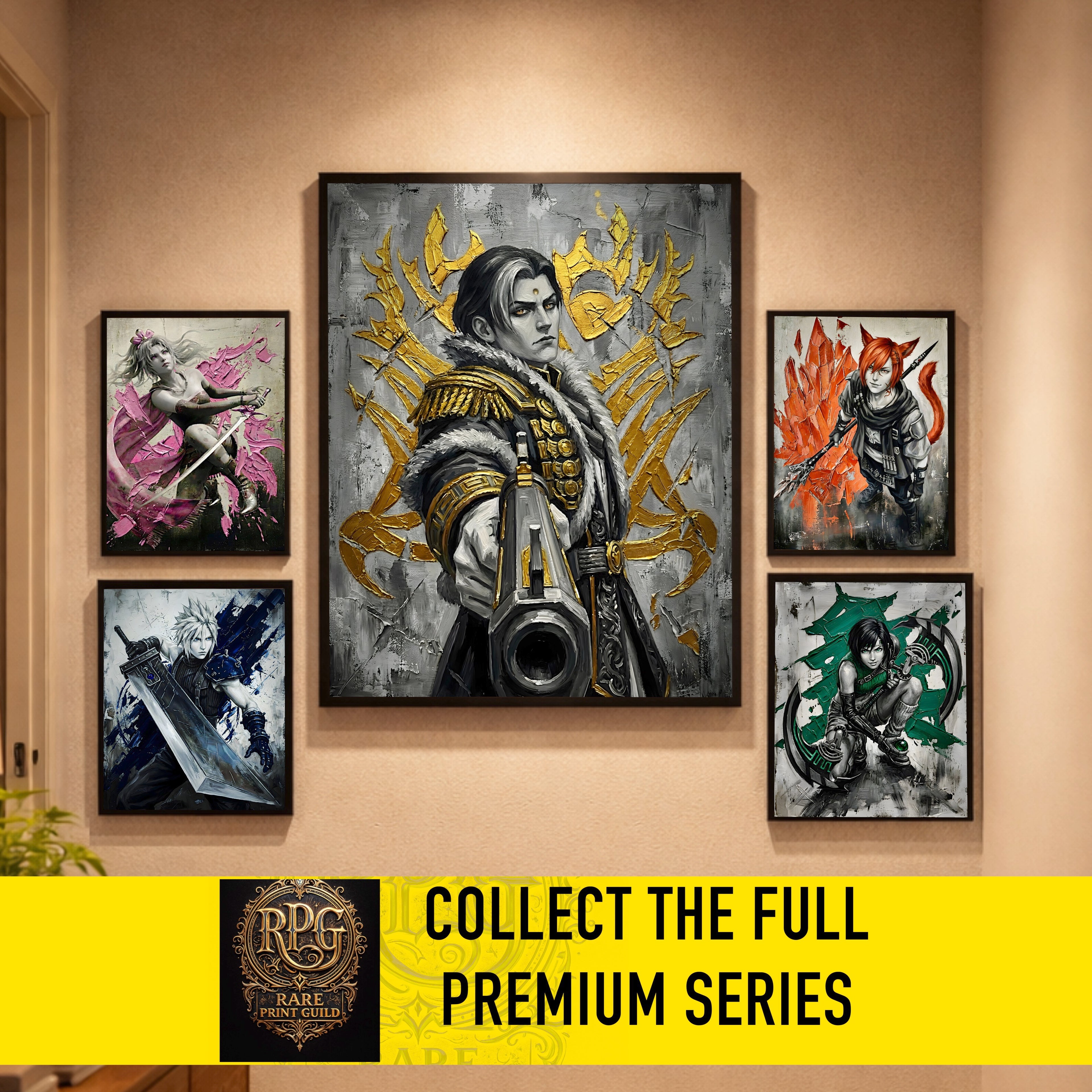 Emet-Selch Monochrome Art Print | Final Fantasy XIV Villain Portrait | Dark Fantasy Luxury Poster
