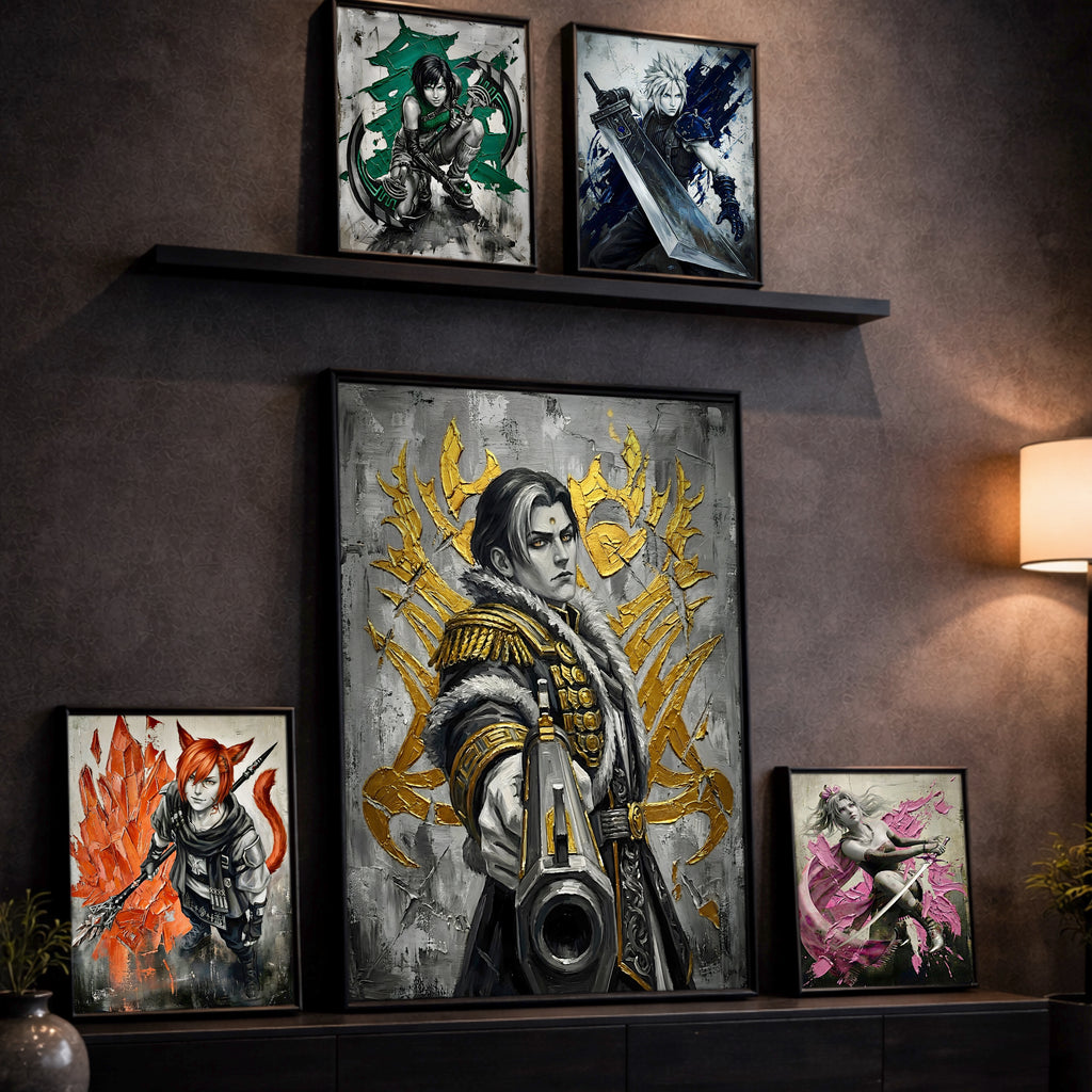 Emet-Selch Monochrome Art Print | Final Fantasy XIV Villain Portrait | Dark Fantasy Luxury Poster