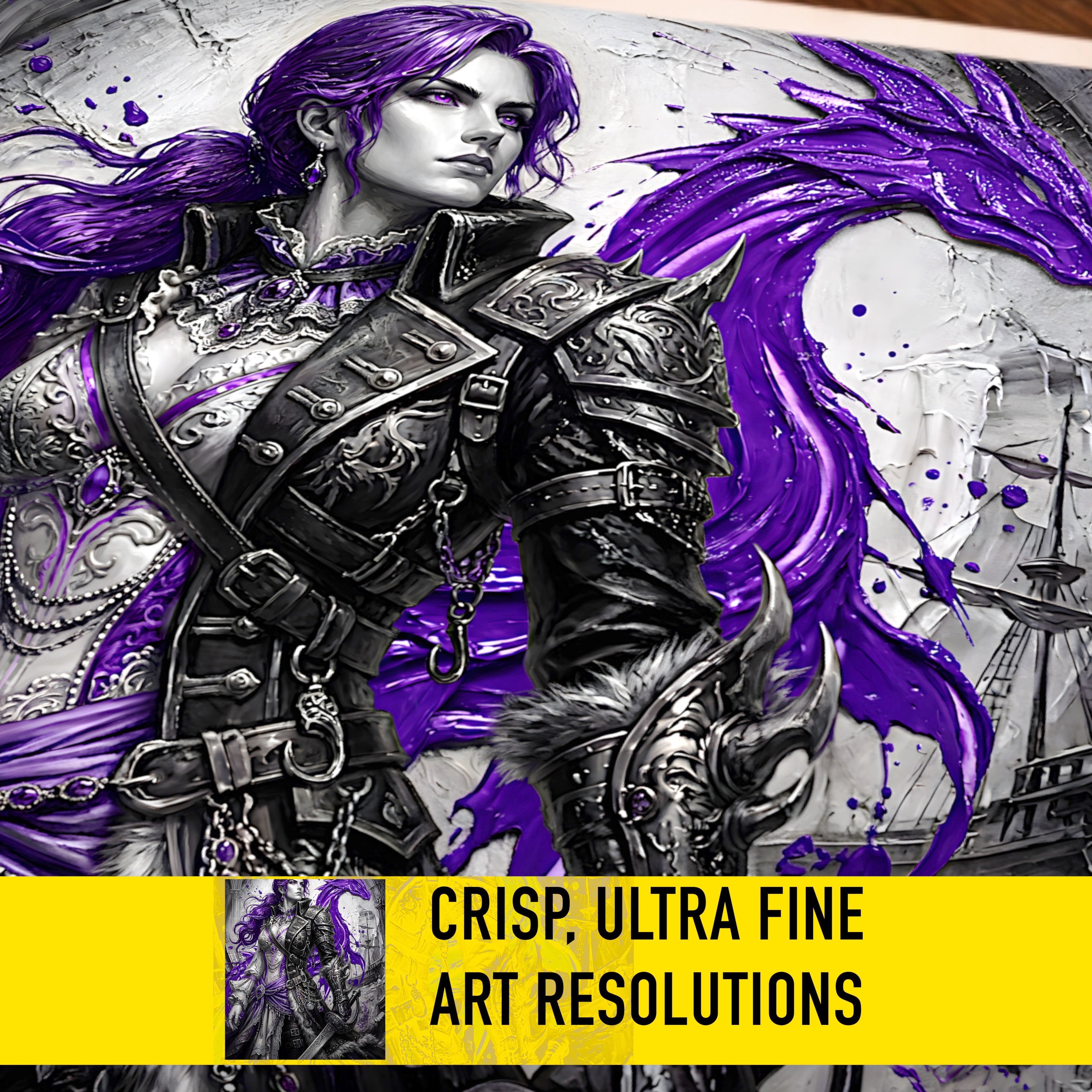 Faris Monochrome Edition | Final Fantasy V Wall Art | Sarisa Tycoon Pirate Princess Print