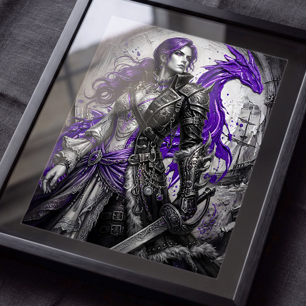 Faris Monochrome Edition | Final Fantasy V Wall Art | Sarisa Tycoon Pirate Princess Print