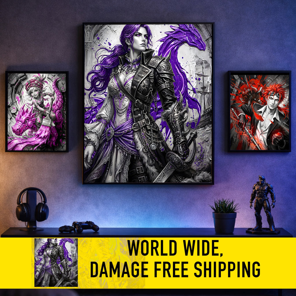 Faris Monochrome Edition | Final Fantasy V Wall Art | Sarisa Tycoon Pirate Princess Print