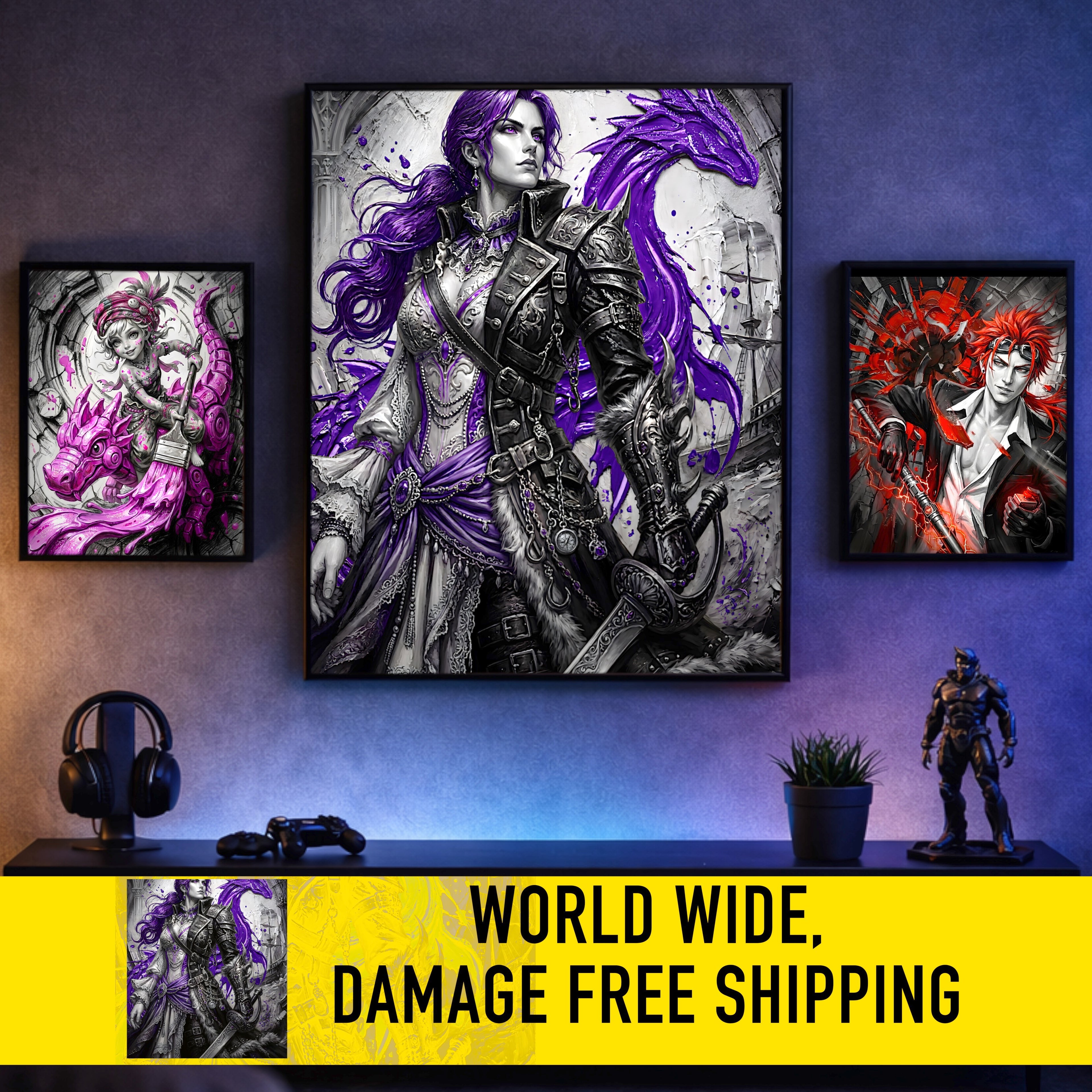 Faris Monochrome Edition | Final Fantasy V Wall Art | Sarisa Tycoon Pirate Princess Print