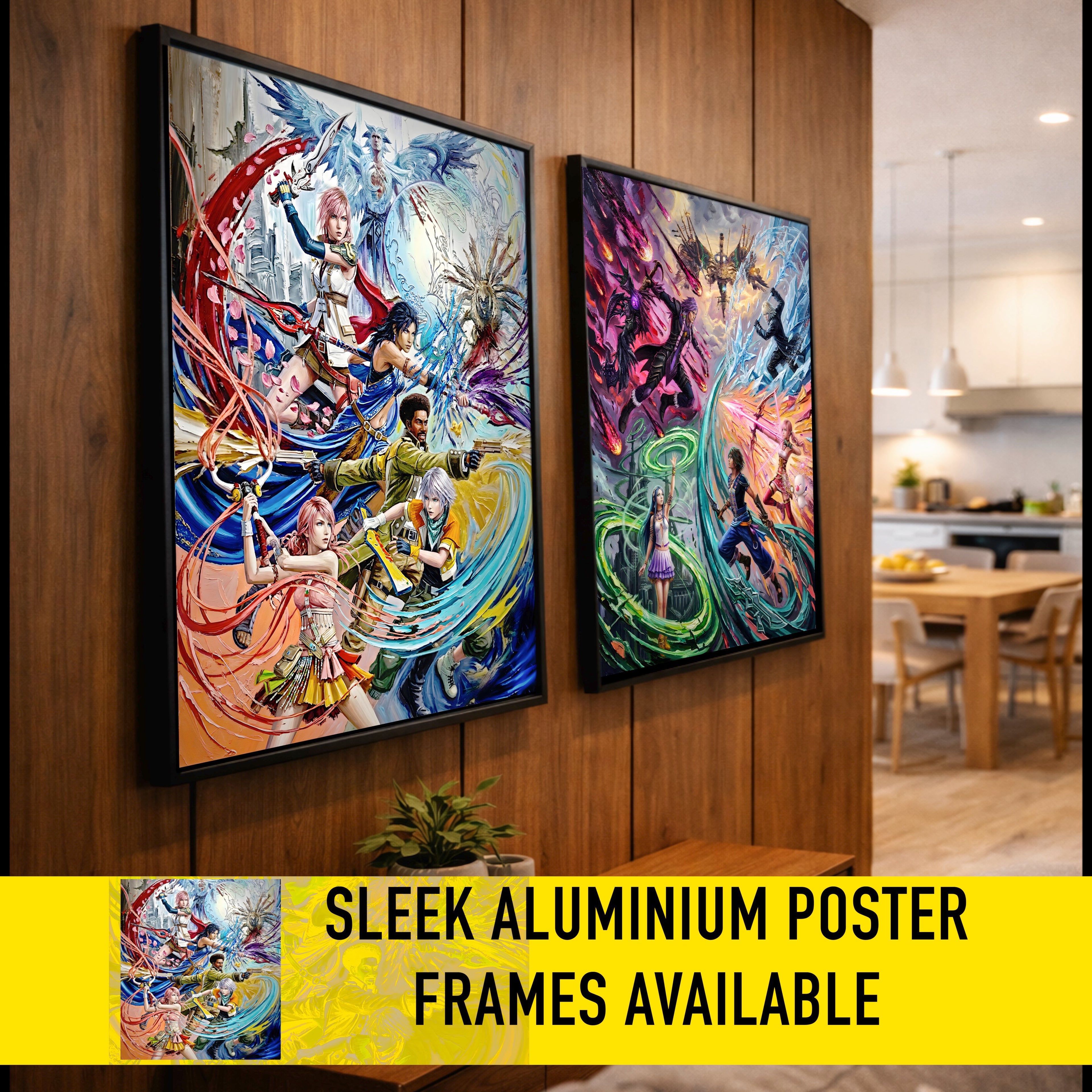 Final Fantasy XIII Ensemble Art Print – Pulse Rebellion & Valhalla Reckoning | FF13 Trilogy Premium JRPG Wall Art
