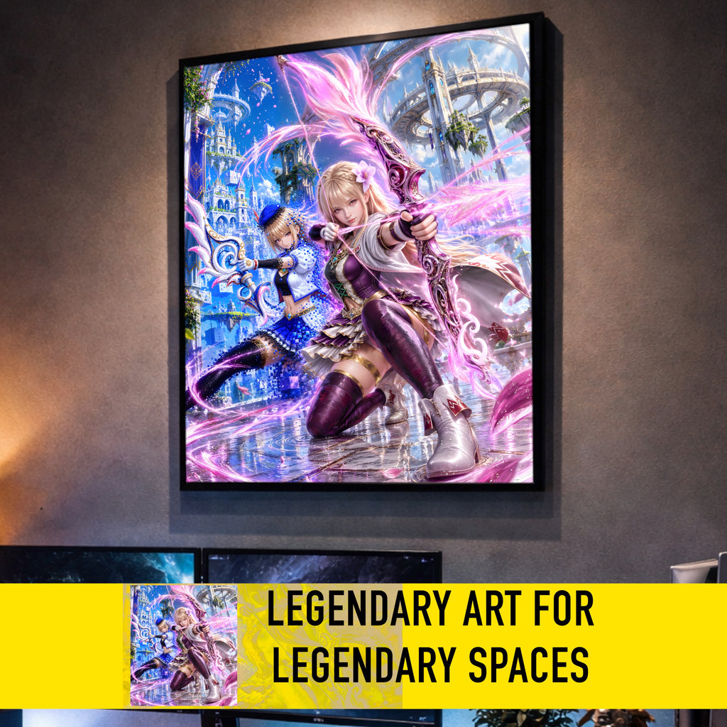 Final Fantasy Resonance Fina Art Print | Brave Exvius Wall Art | Crystal Bloom Edition | Cinematic Pixel Series