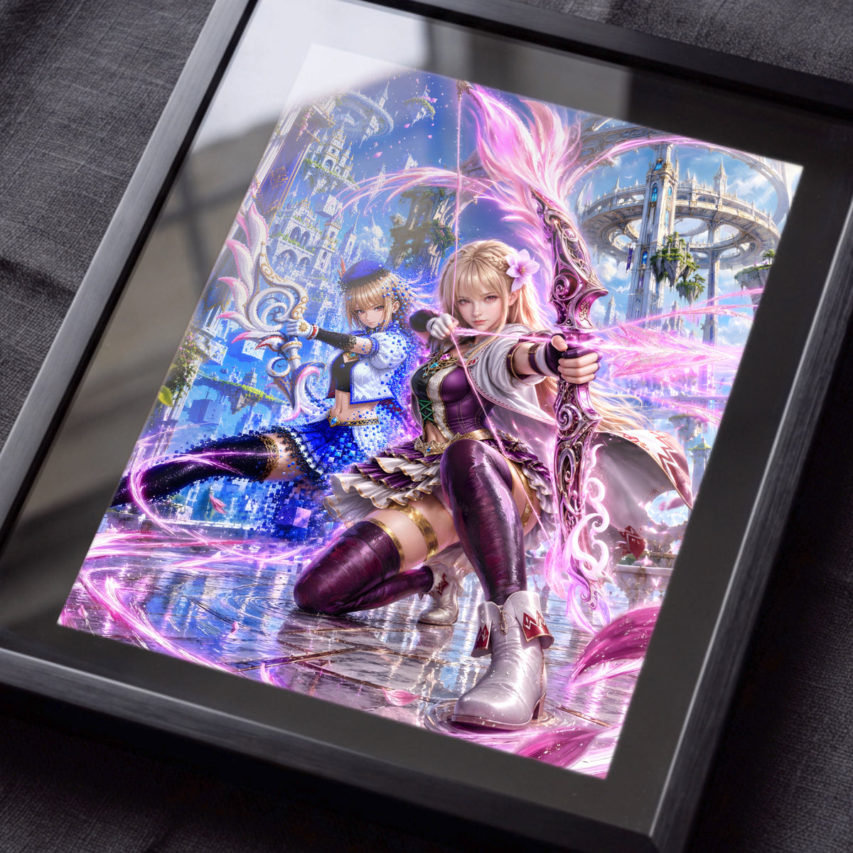 Final Fantasy Resonance Fina Art Print | Brave Exvius Wall Art | Crystal Bloom Edition | Cinematic Pixel Series
