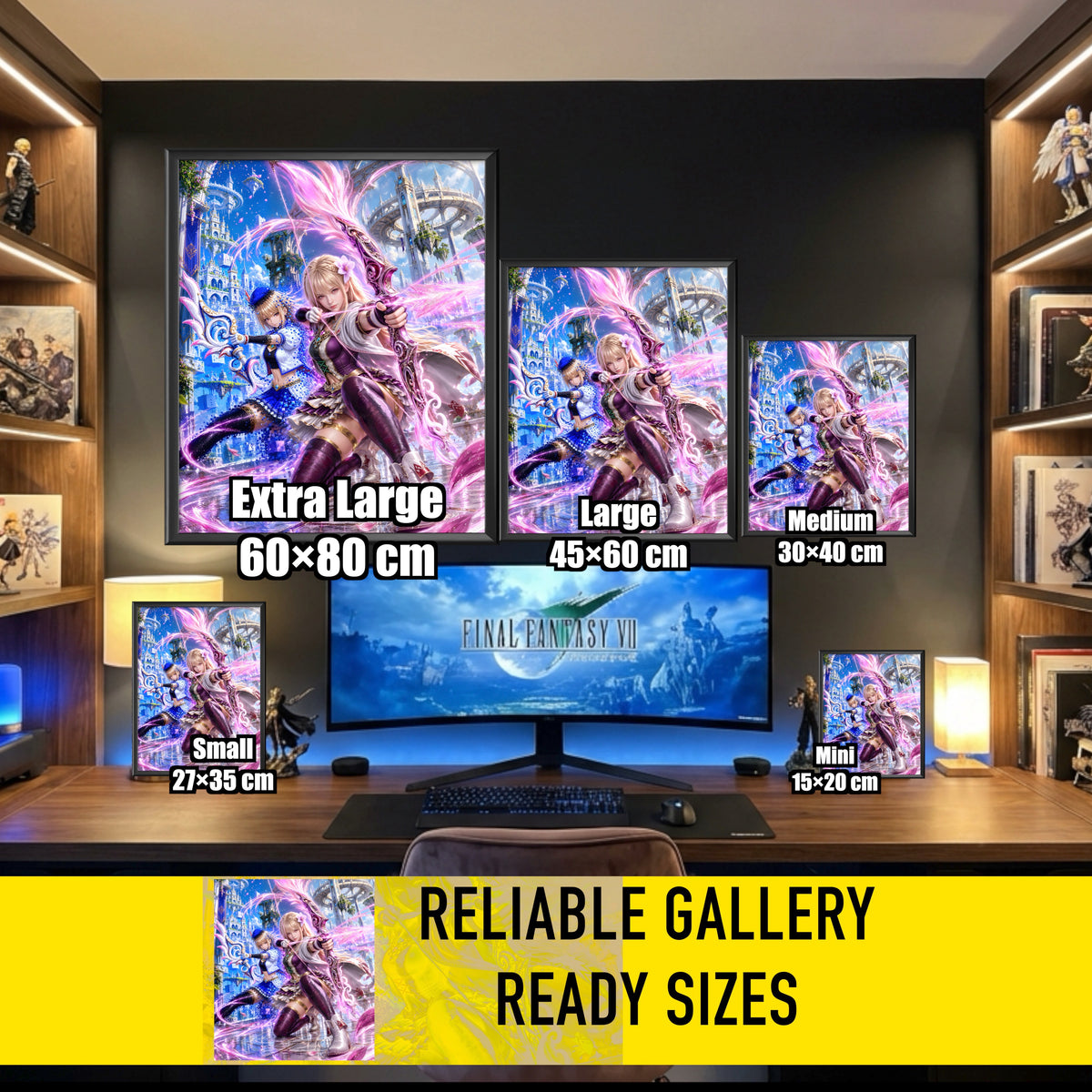 Final Fantasy Resonance Fina Art Print | Brave Exvius Wall Art | Crystal Bloom Edition | Cinematic Pixel Series