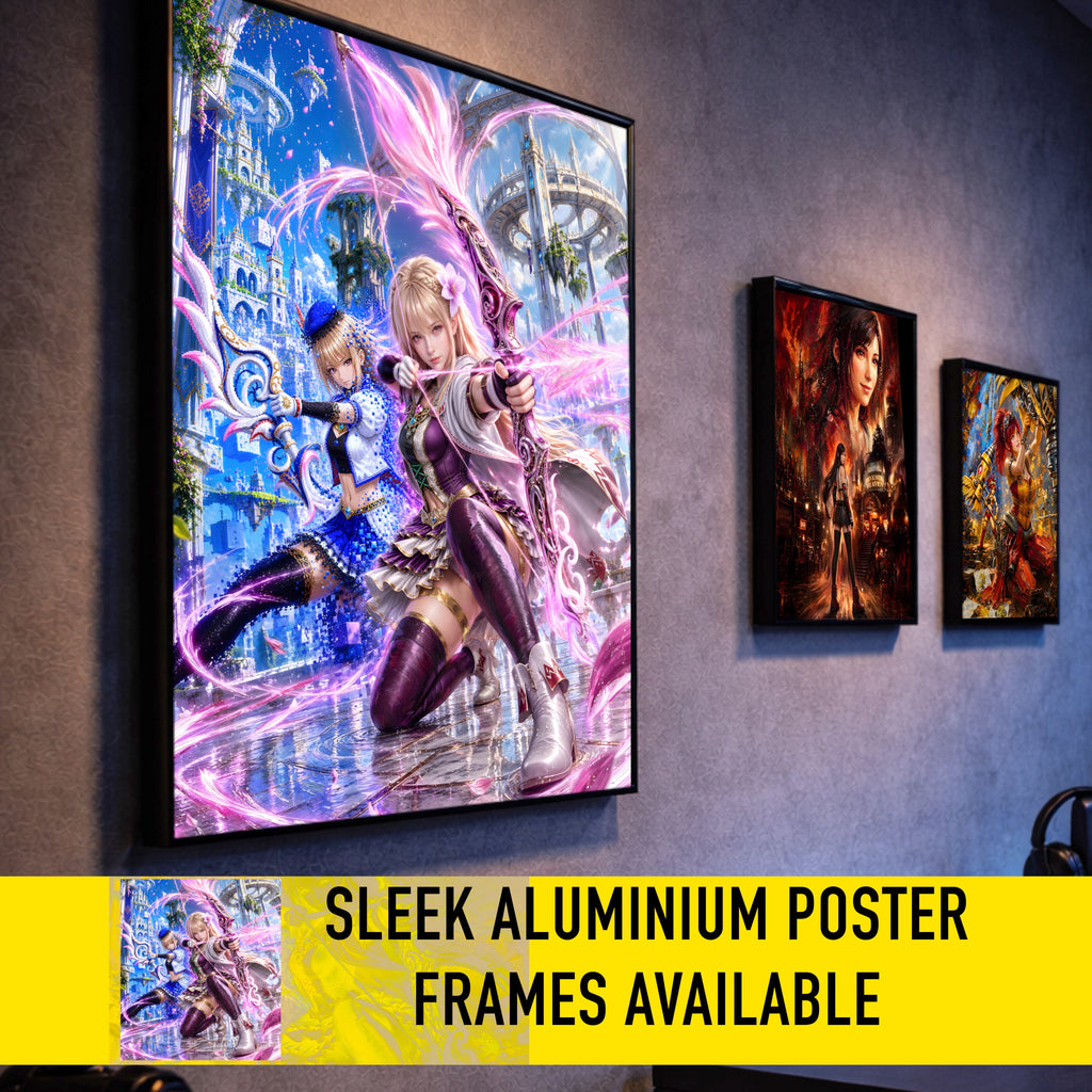 Final Fantasy Resonance Fina Art Print | Brave Exvius Wall Art | Crystal Bloom Edition | Cinematic Pixel Series