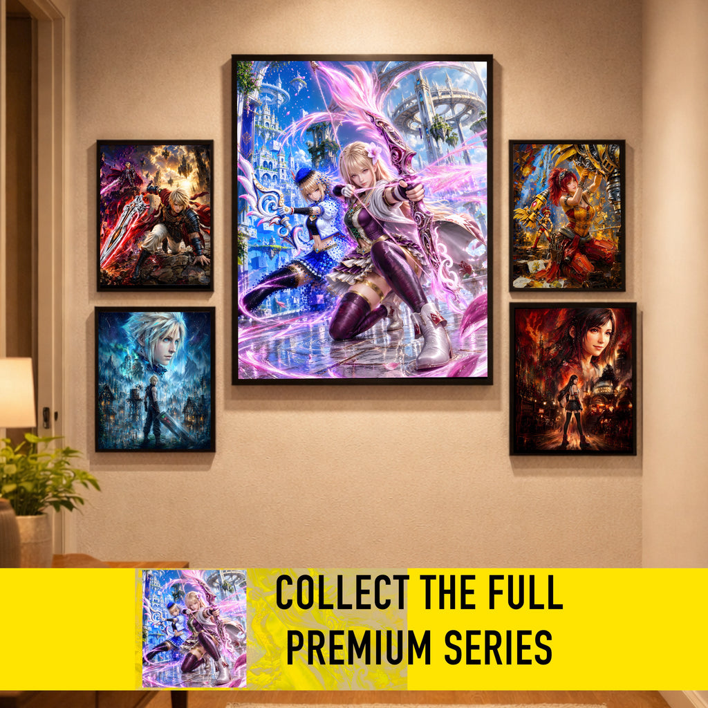 Final Fantasy Resonance Fina Art Print | Brave Exvius Wall Art | Crystal Bloom Edition | Cinematic Pixel Series