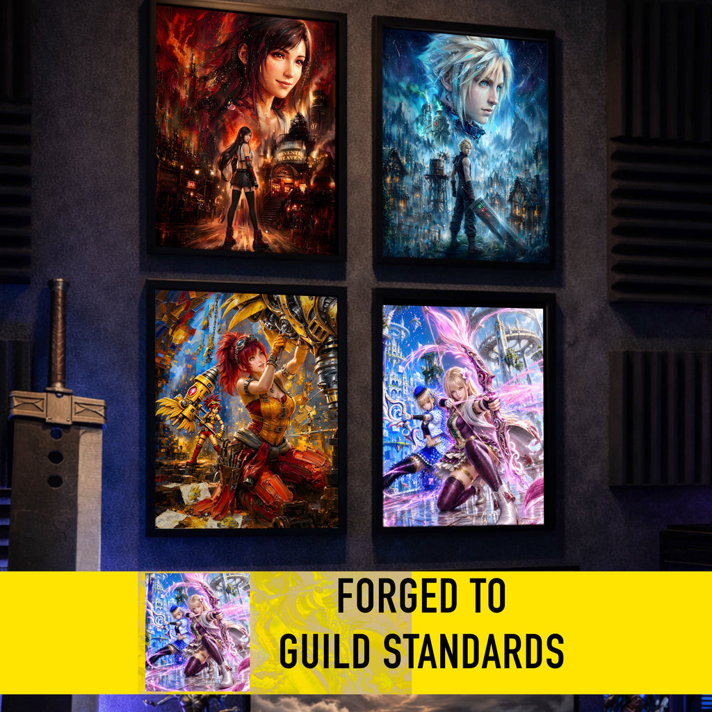 Final Fantasy Resonance Fina Art Print | Brave Exvius Wall Art | Crystal Bloom Edition | Cinematic Pixel Series