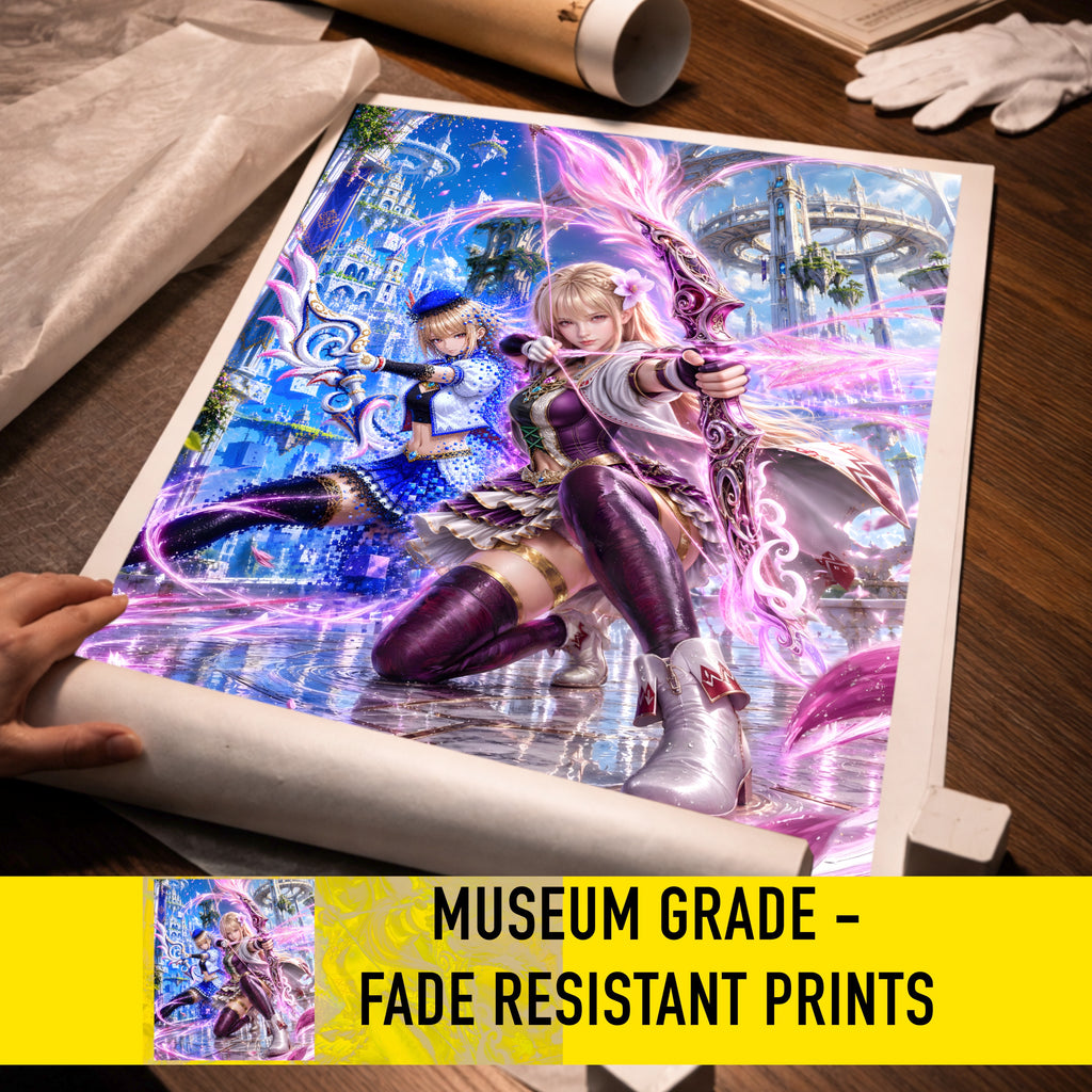 Final Fantasy Resonance Fina Art Print | Brave Exvius Wall Art | Crystal Bloom Edition | Cinematic Pixel Series