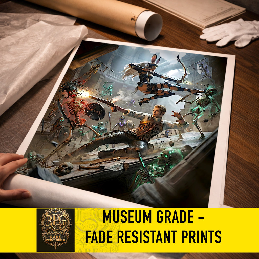 Balthier and Fran Art Print | Final Fantasy XII Wall Art | Zodiac Age Poster | JRPG Game Artwork | Gamer Decor