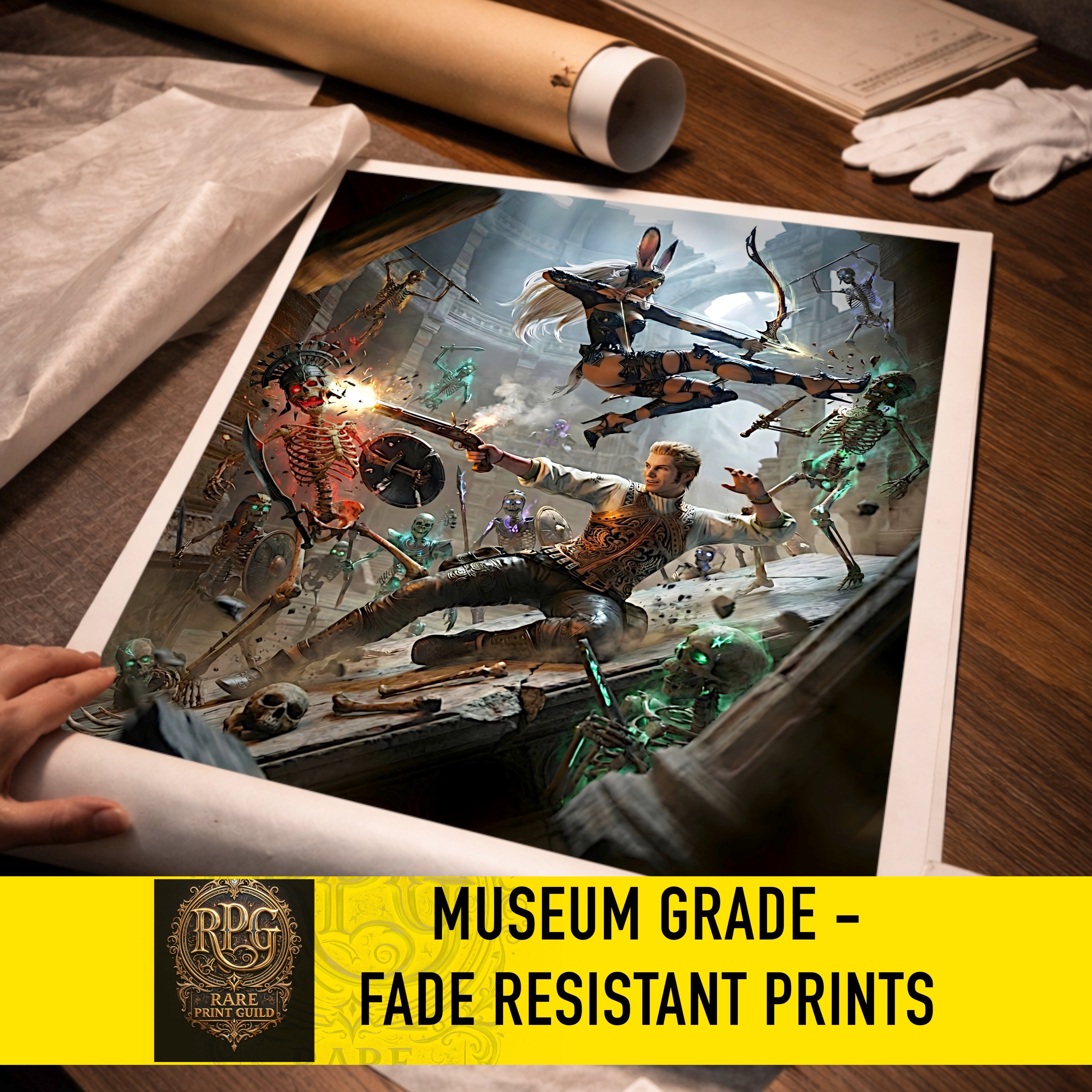 Balthier and Fran Art Print | Final Fantasy XII Wall Art | Zodiac Age Poster | JRPG Game Artwork | Gamer Decor