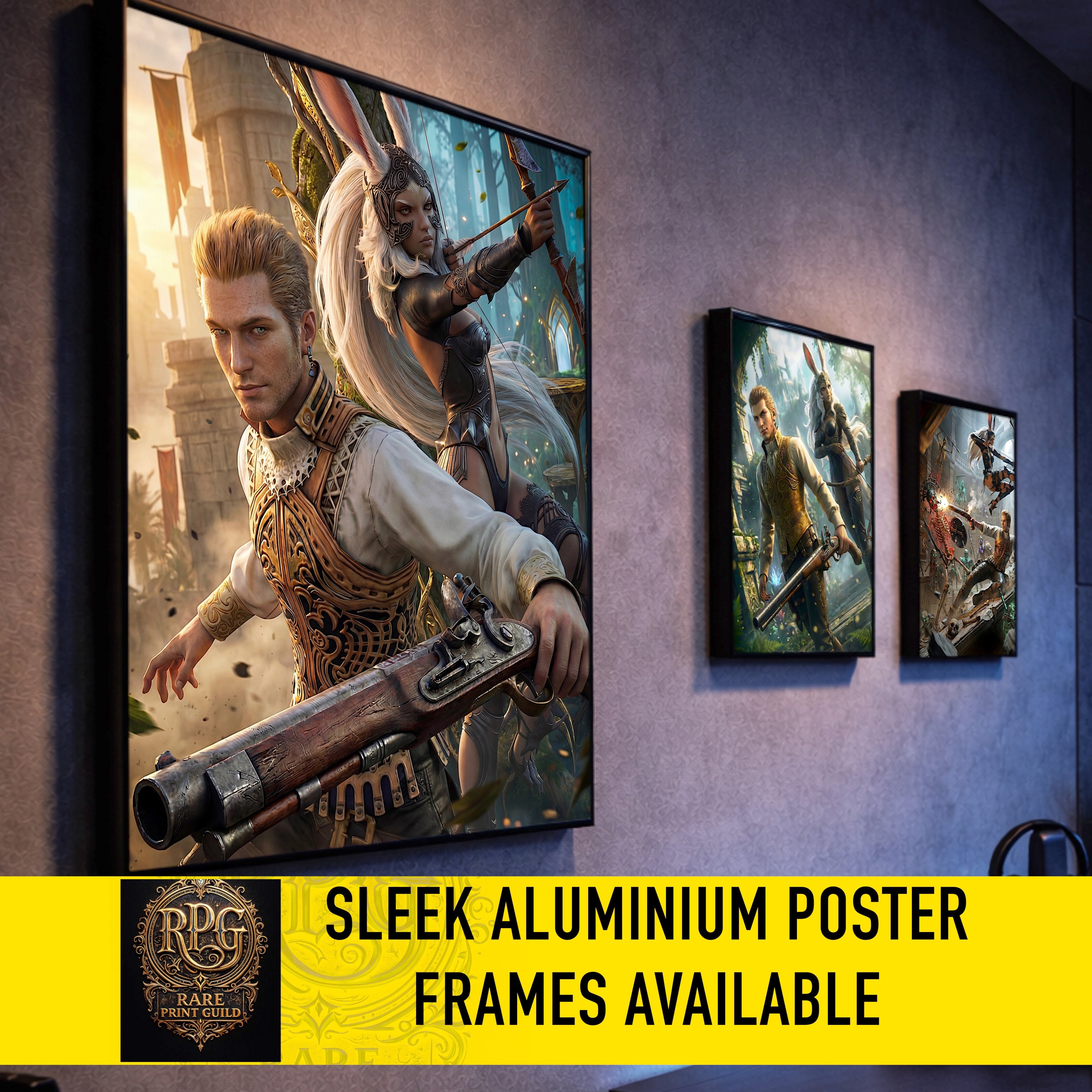Balthier and Fran Art Print | Final Fantasy XII Wall Art | Zodiac Age Poster | JRPG Game Artwork | Gamer Decor
