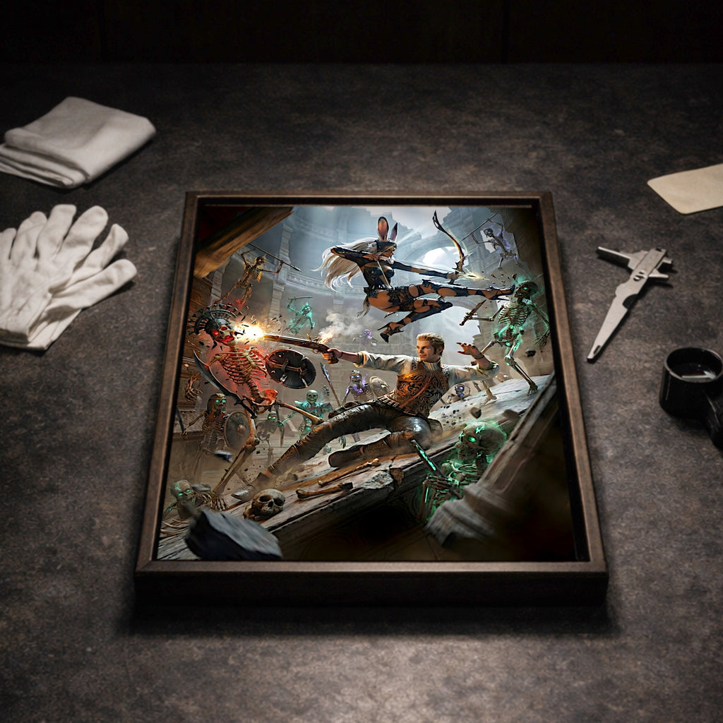 Balthier and Fran Art Print | Final Fantasy XII Wall Art | Zodiac Age Poster | JRPG Game Artwork | Gamer Decor