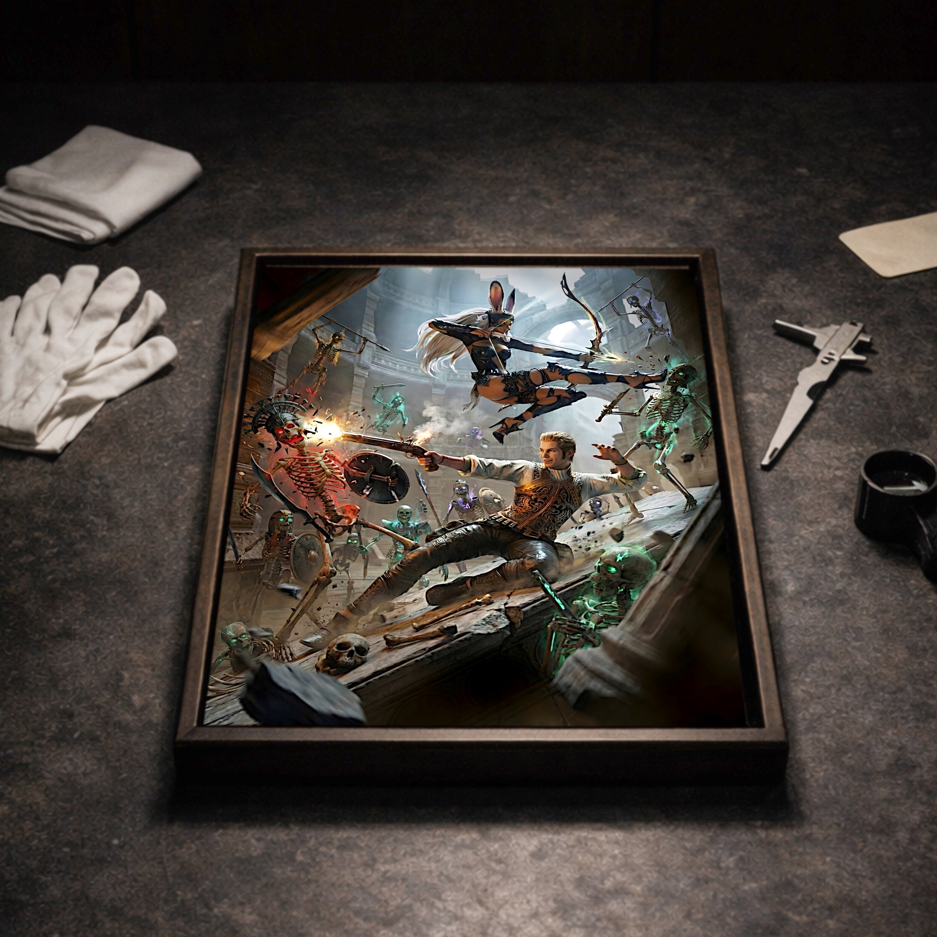 Balthier and Fran Art Print | Final Fantasy XII Wall Art | Zodiac Age Poster | JRPG Game Artwork | Gamer Decor