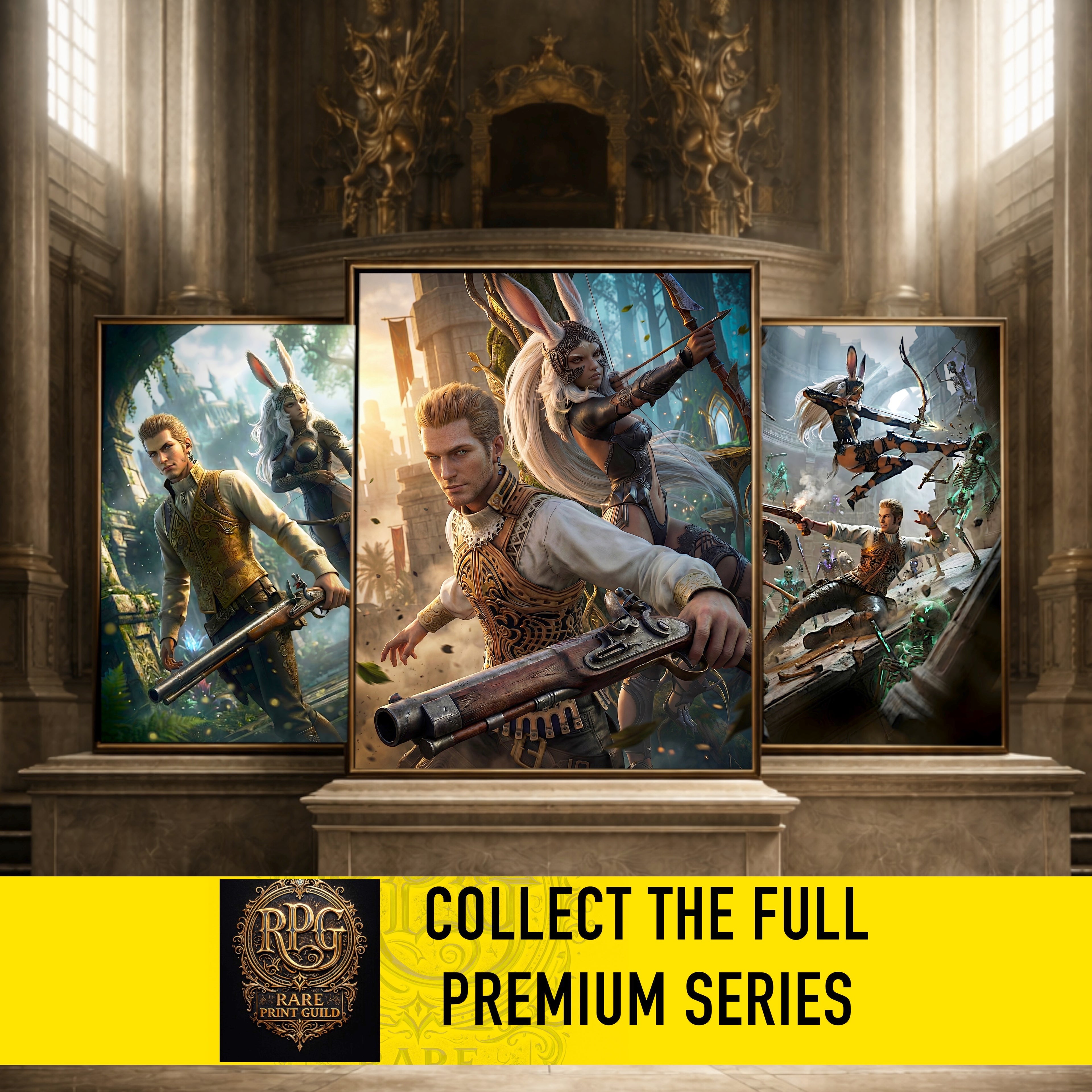 Balthier and Fran Art Print | Final Fantasy XII Wall Art | Zodiac Age Poster | JRPG Game Artwork | Gamer Decor