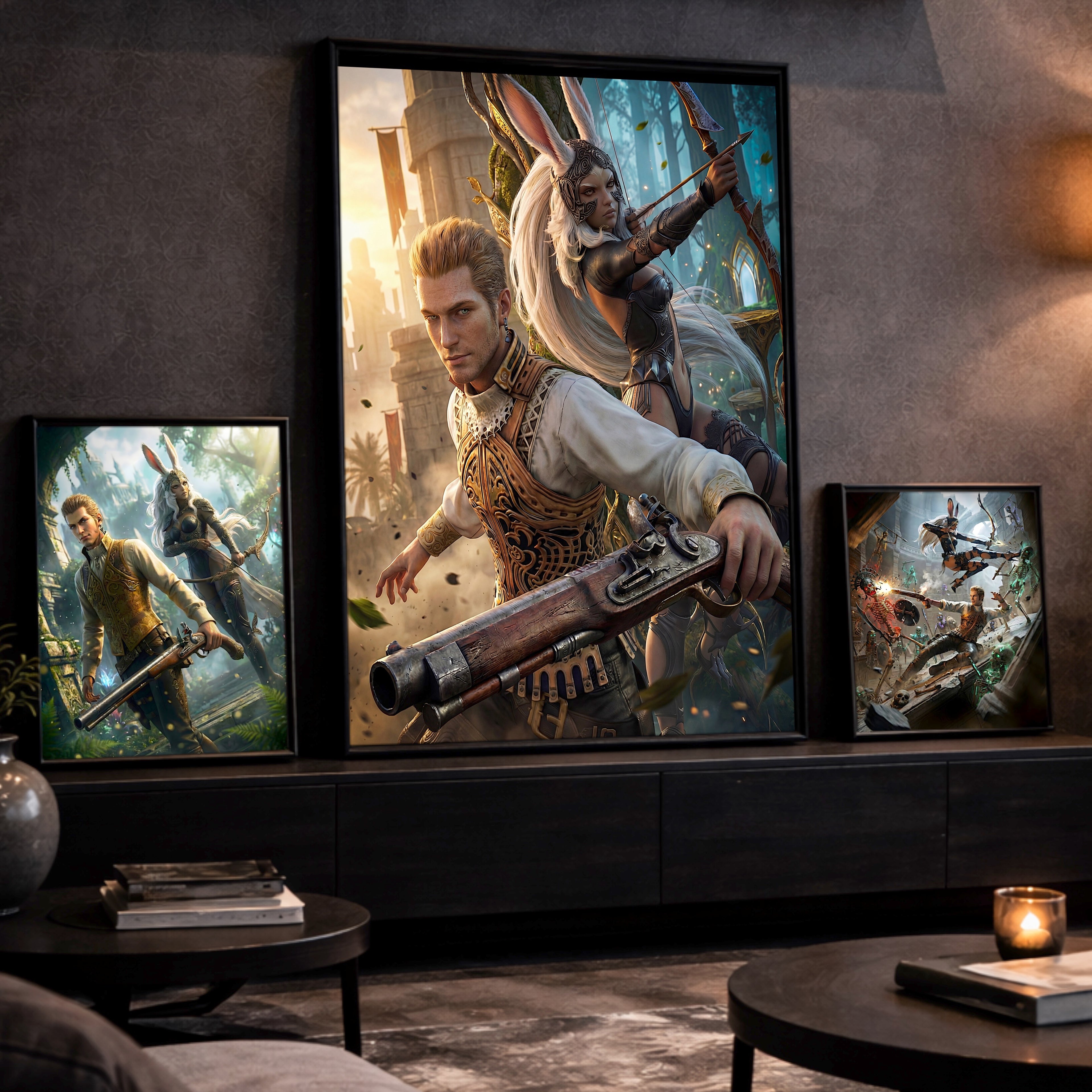 Balthier and Fran Art Print | Final Fantasy XII Wall Art | Zodiac Age Poster | JRPG Game Artwork | Gamer Decor