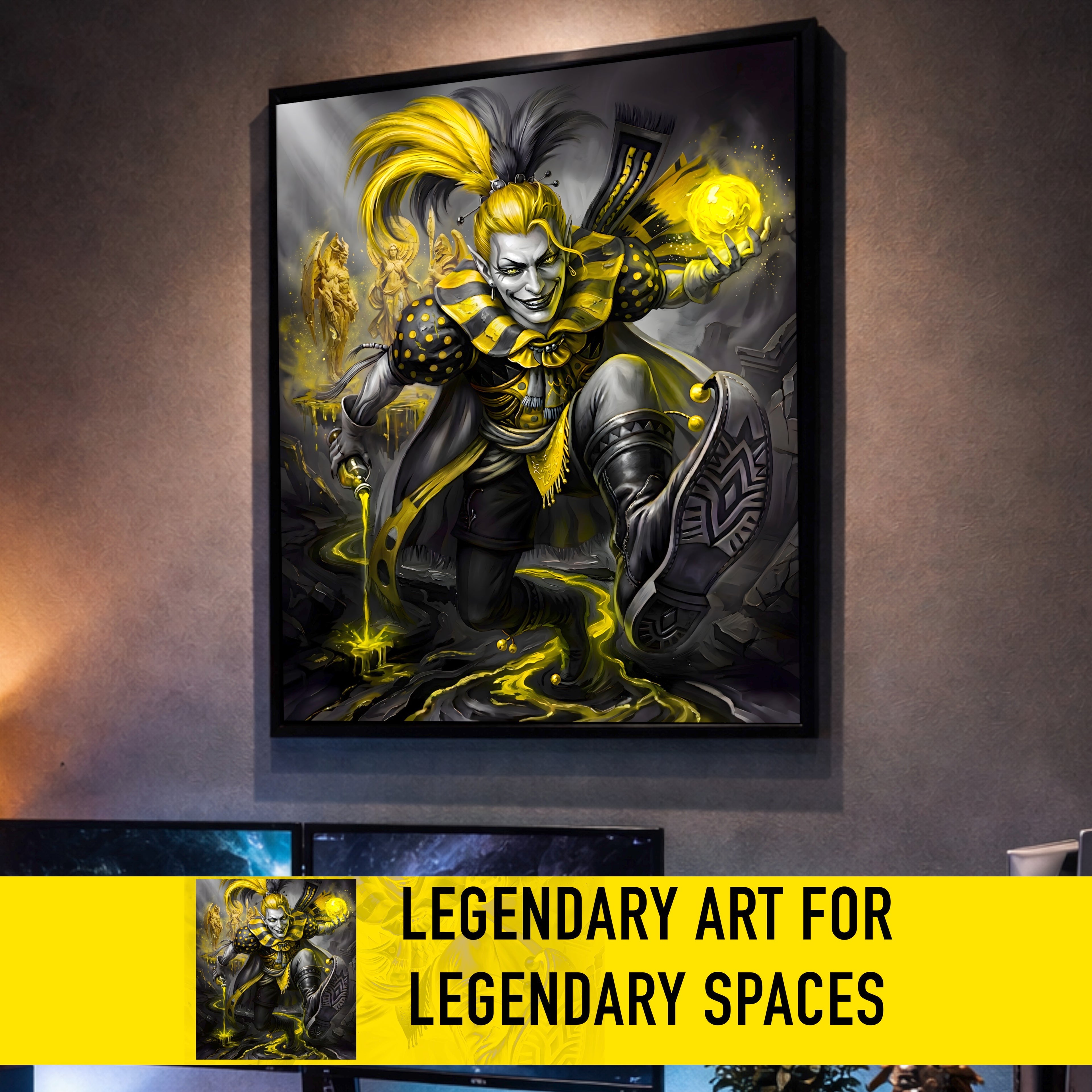 Kefka Palazzo Art Print – Monochrome Cataclysm Edition | Final Fantasy VI Villain Fine Art