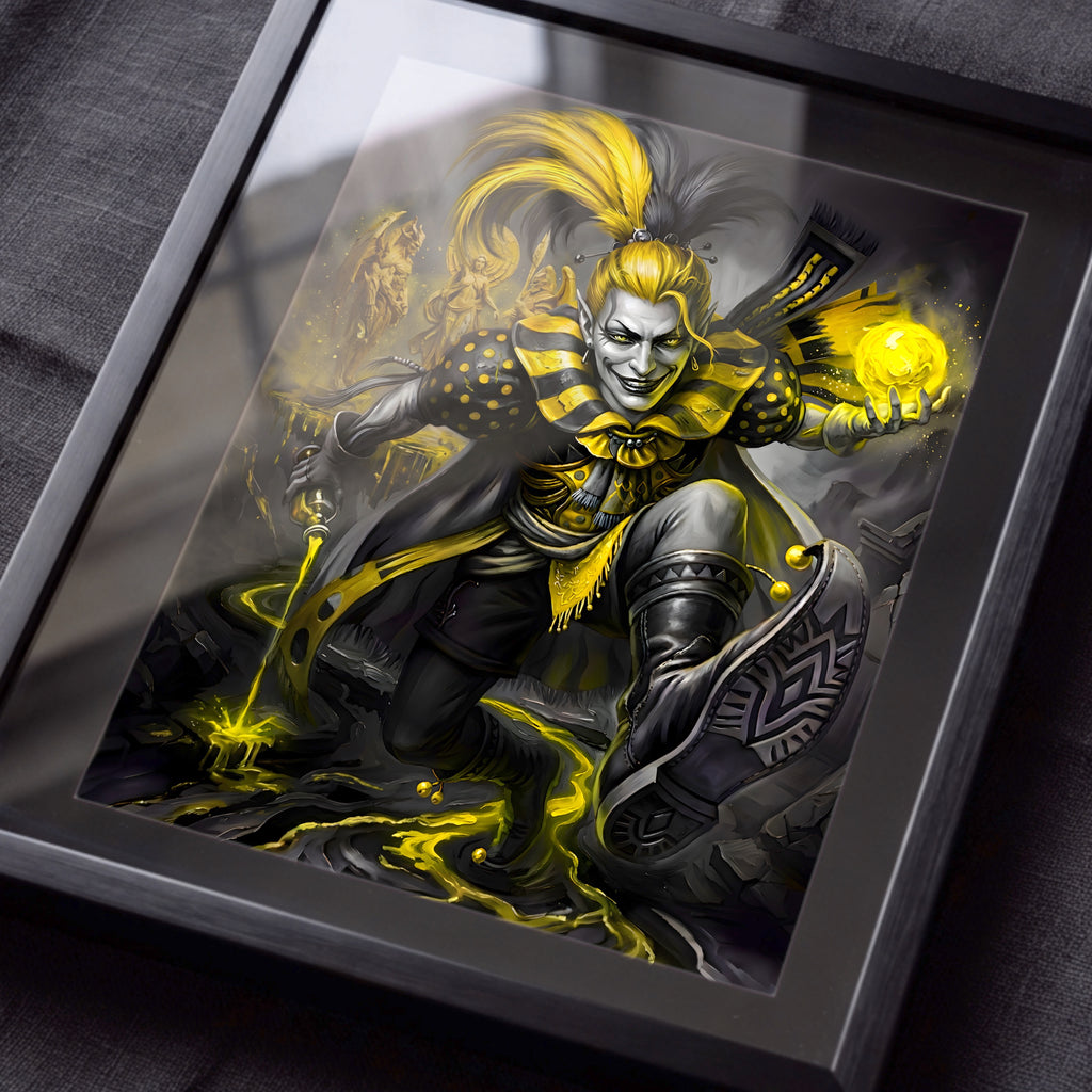 Kefka Palazzo Art Print – Monochrome Cataclysm Edition | Final Fantasy VI Villain Fine Art