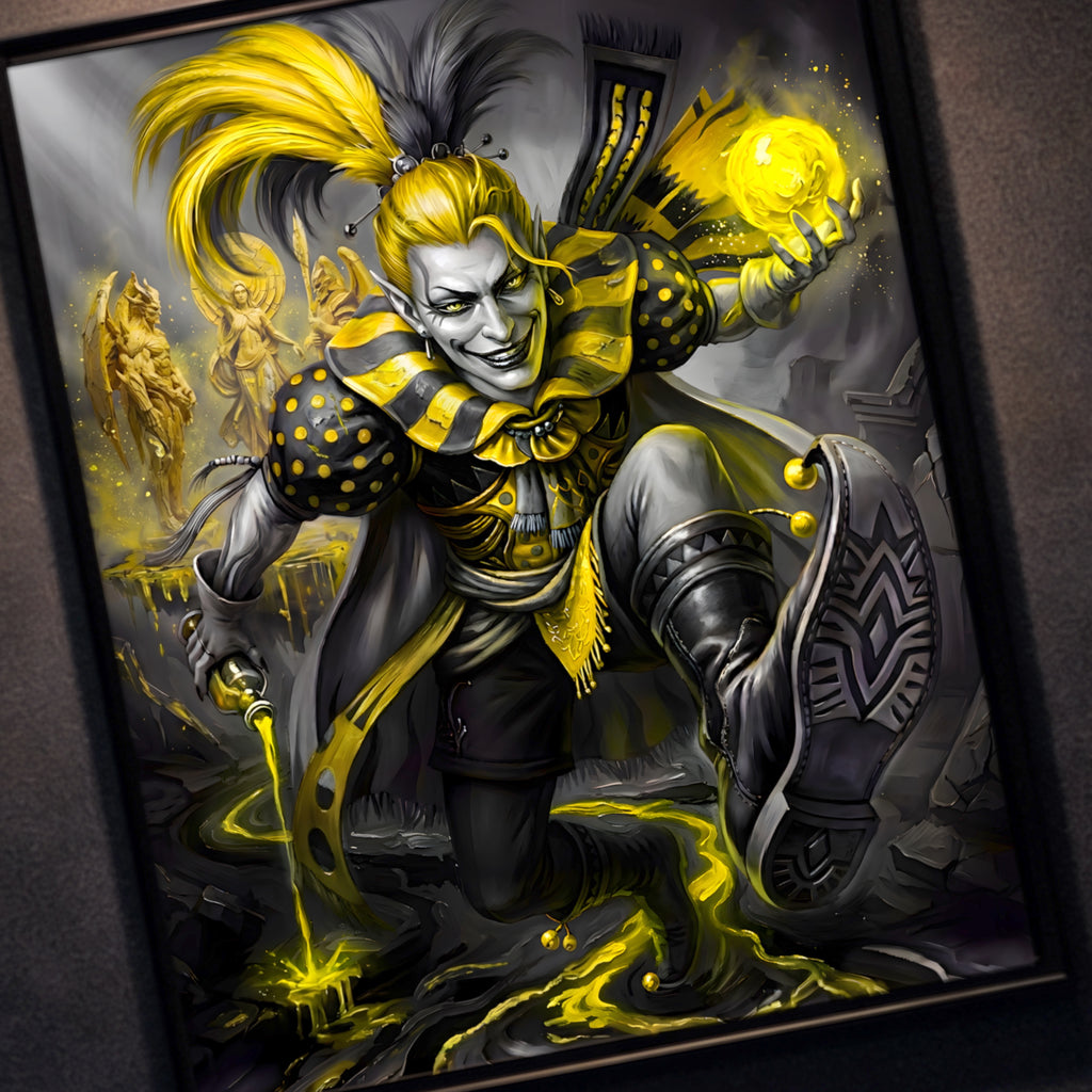 Kefka Palazzo Art Print – Monochrome Cataclysm Edition | Final Fantasy VI Villain Fine Art